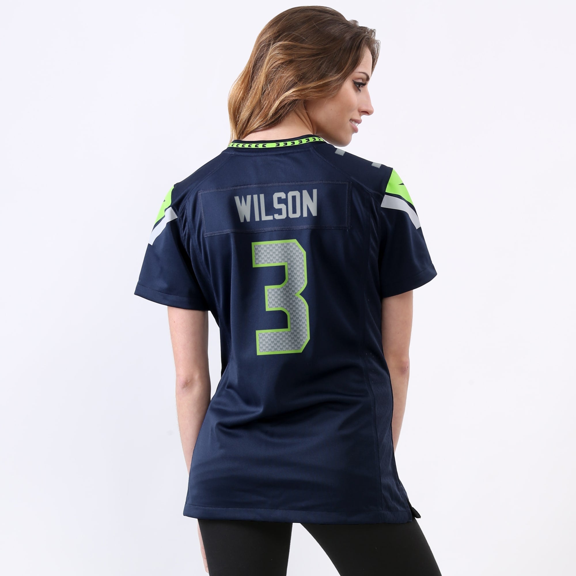 Women's Seattle Seahawks Russell Wilson Nike College Navy Game Player Jersey - vstockx