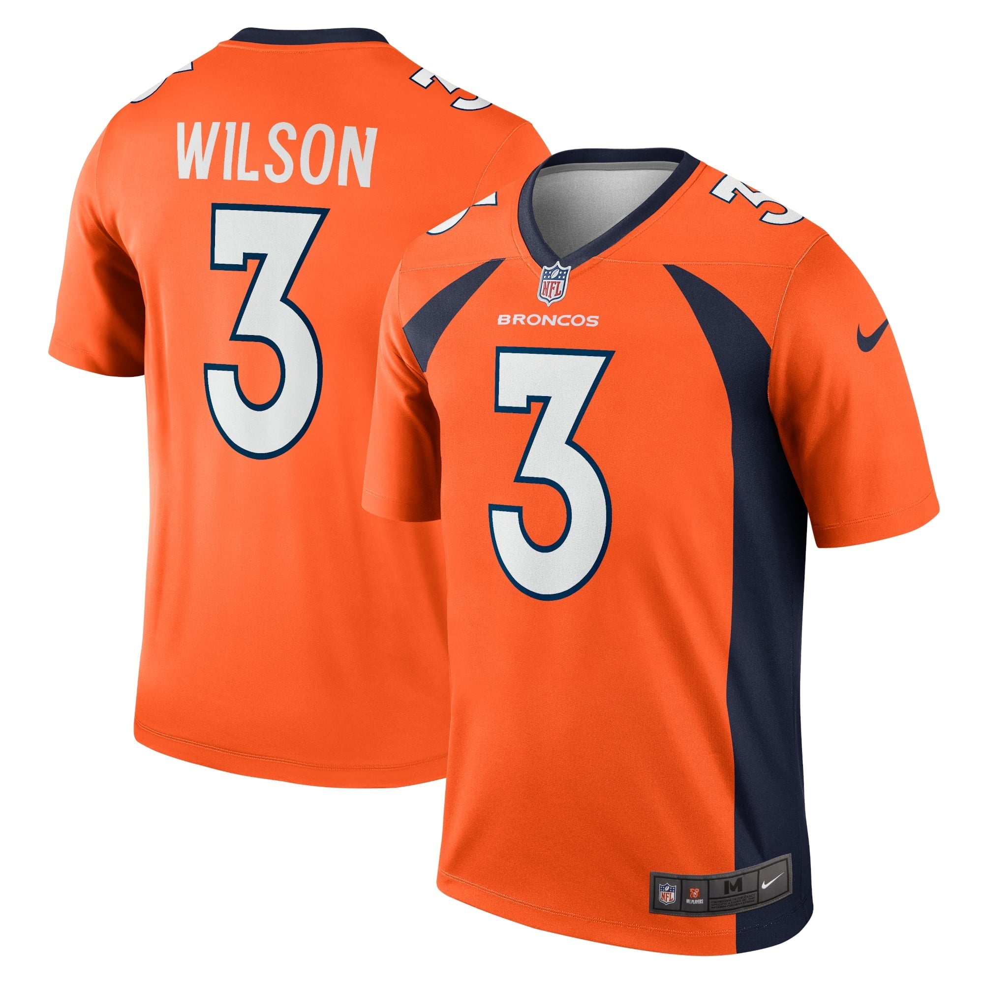 Men's Nike Russell Wilson Orange Denver Broncos Legend Jersey - vstockx