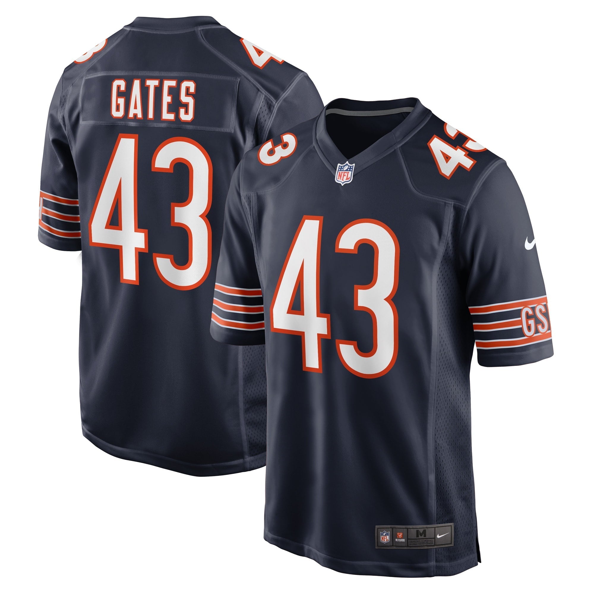 Men's Nike DeMarquis Gates Navy Chicago Bears Game Player Jersey - vstockx