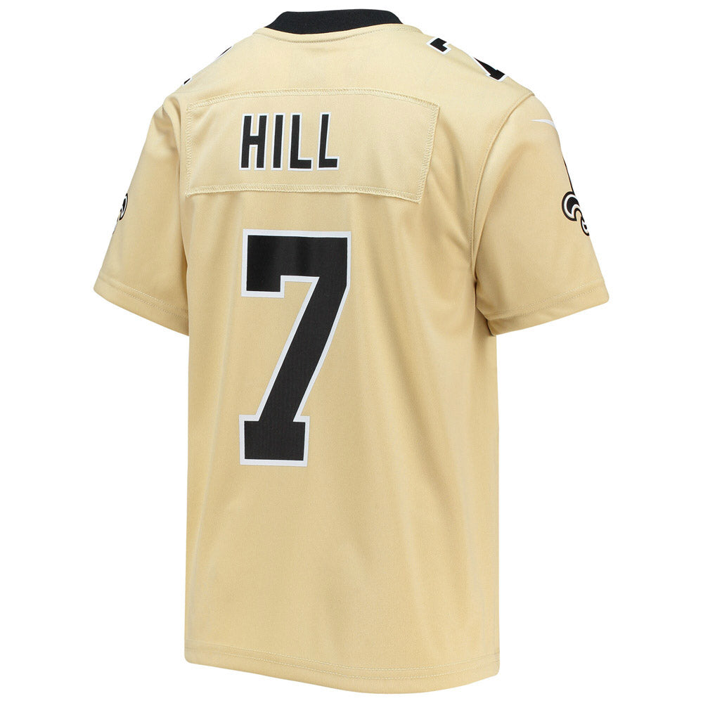 Youth New Orleans Saints Taysom Hill Inverted Team Game Jersey Gold - vstockx