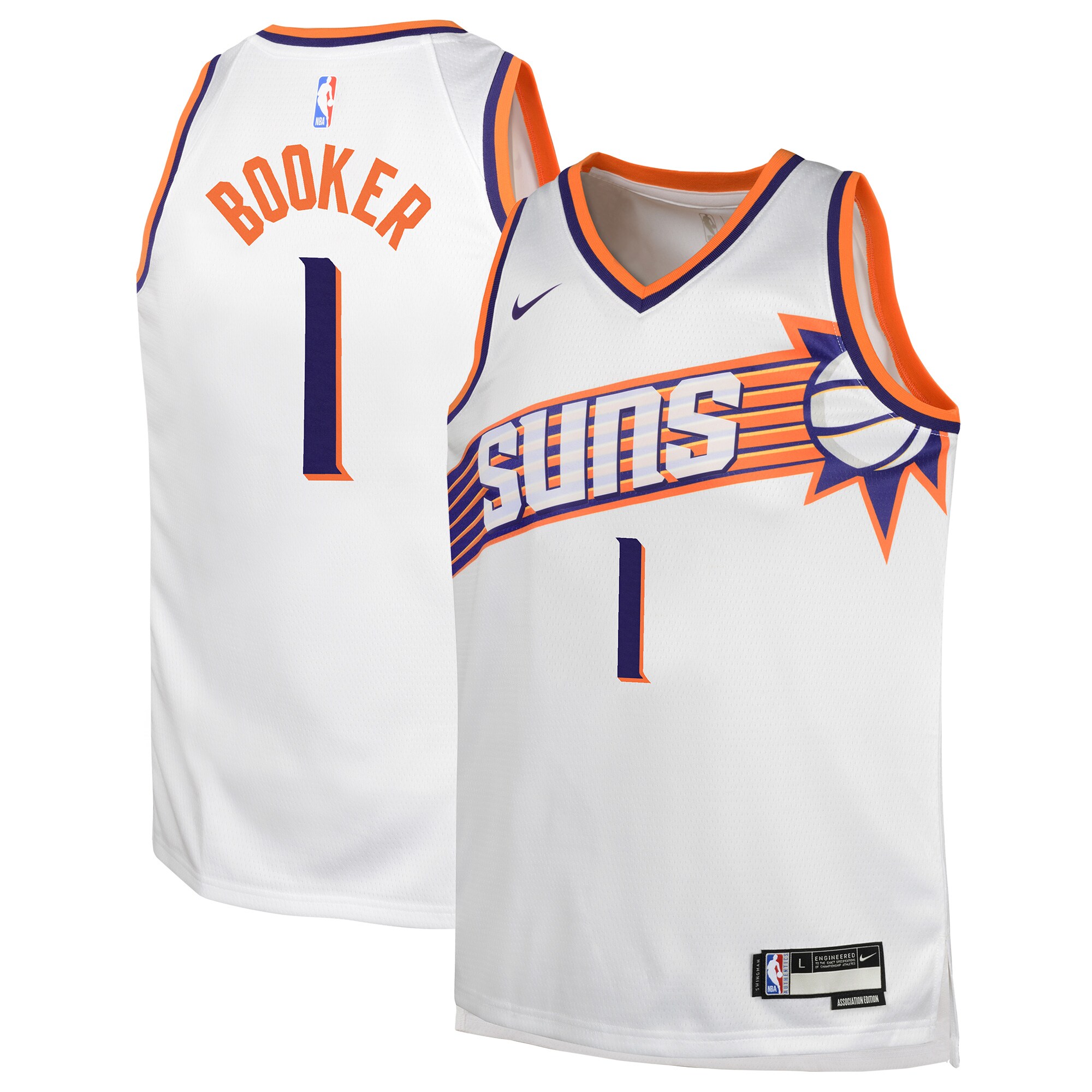 Devin Booker Phoenix Suns Nike Youth Swingman Jersey - Association Edition - White - vstockx
