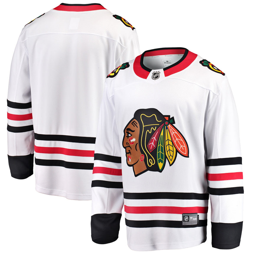 Men's Chicago Blackhawks Fanatics White Blank Breakaway Away Blank Jersey - vstockx