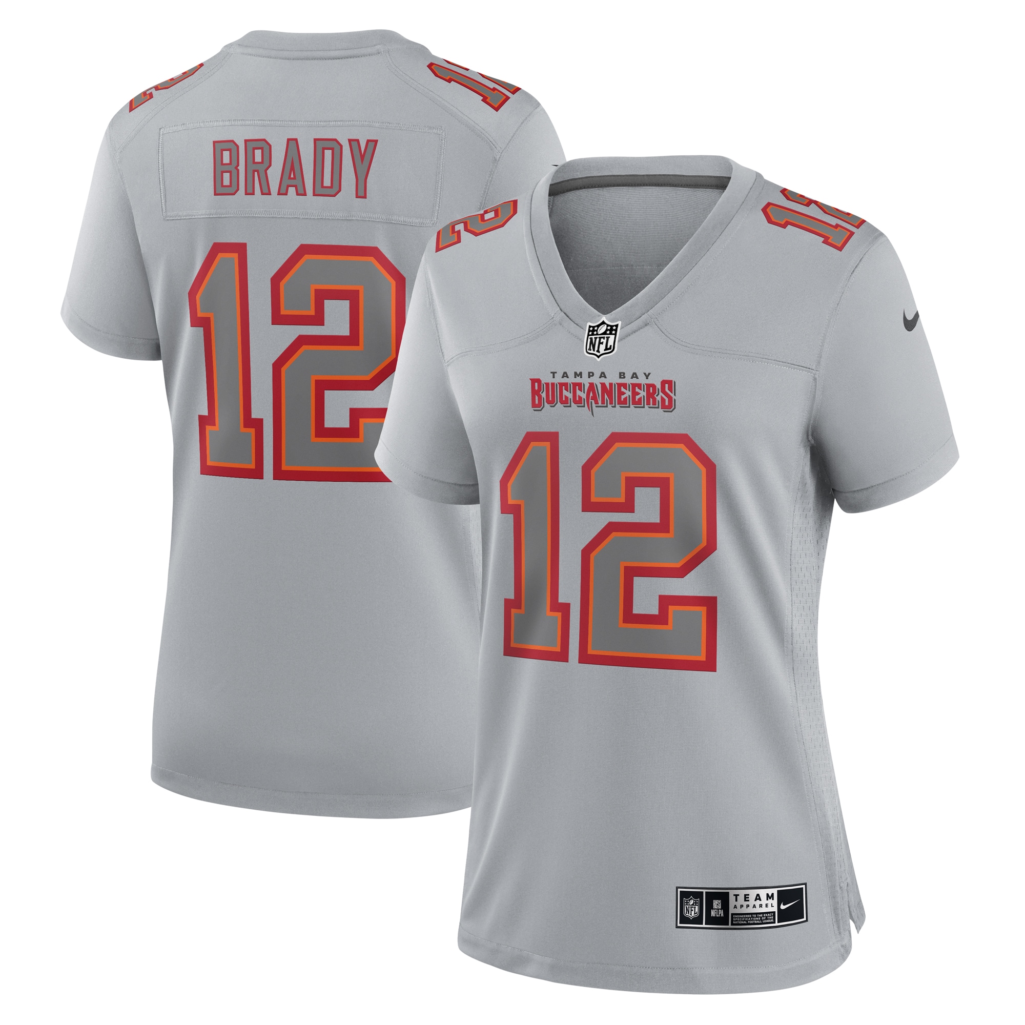 Tom Brady Tampa Bay Buccaneers Nike Women's Atmosphere Fashion Game Jersey - Gray - vstockx