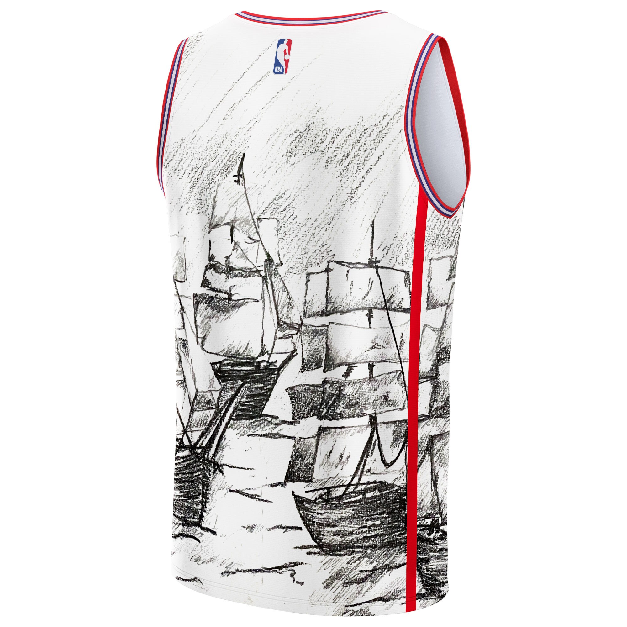 LA Clippers NBA & KidSuper Studios by Fanatics Unisex Hometown Jersey - Gray - vstockx