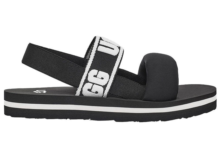 UGG Zuma Sling Slide Black White (Kids) - vstockx