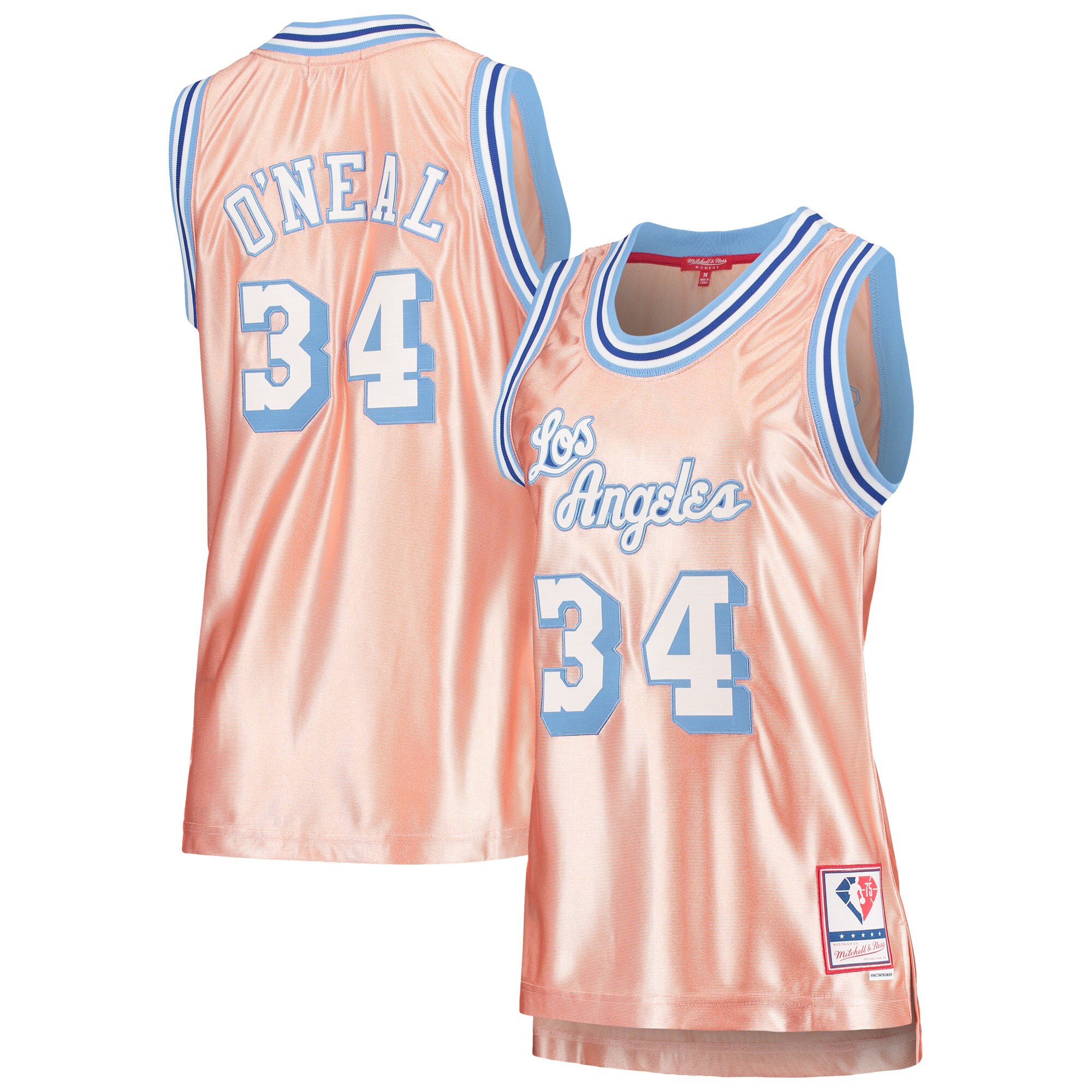 Shaquille O'Neal Los Angeles Lakers Mitchell & Ness Women's 75th Anniversary Rose Gold 1996 Swingman Jersey - Pink - vstockx