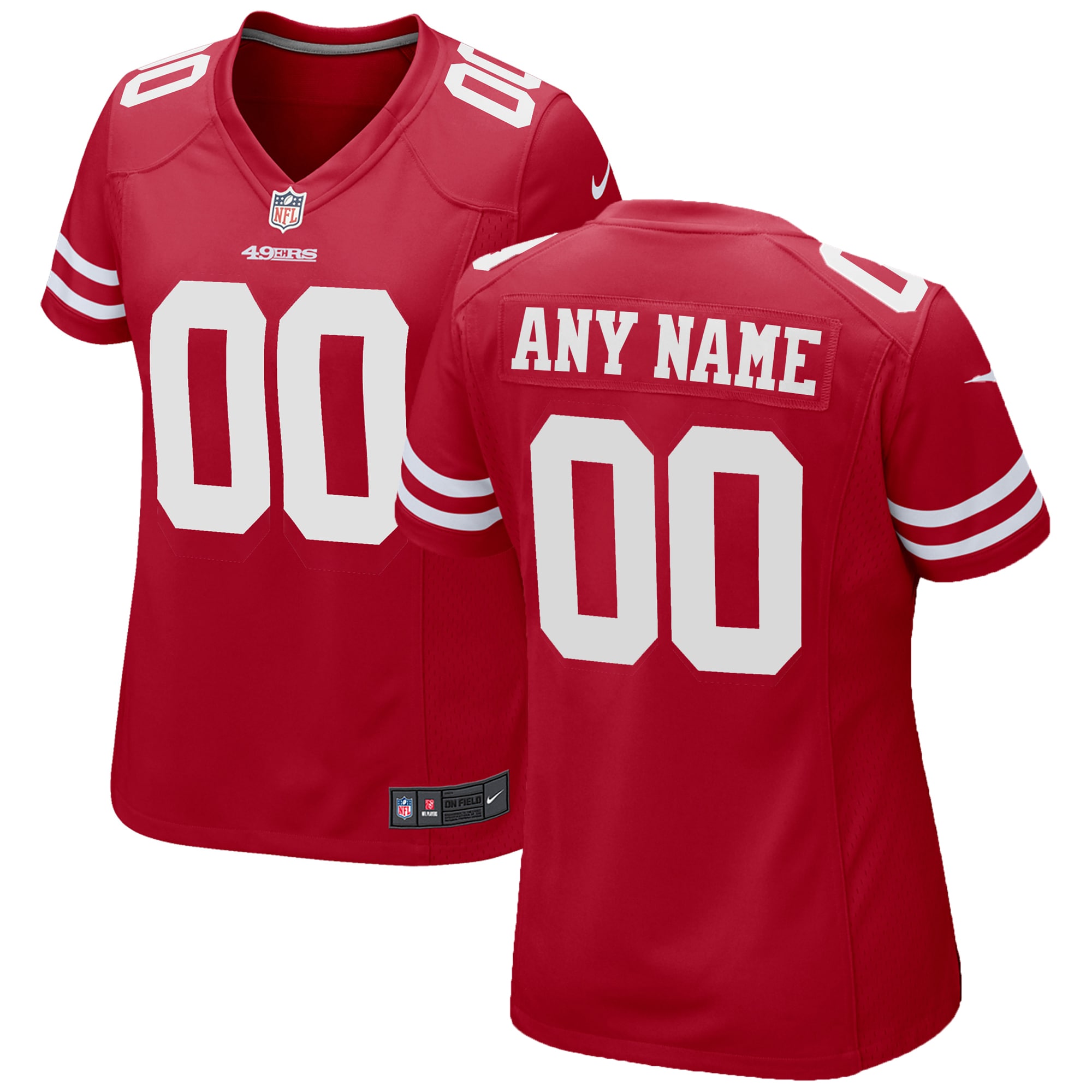 San Francisco 49ers Nike Women's Custom Game Jersey - Scarlet - vstockx