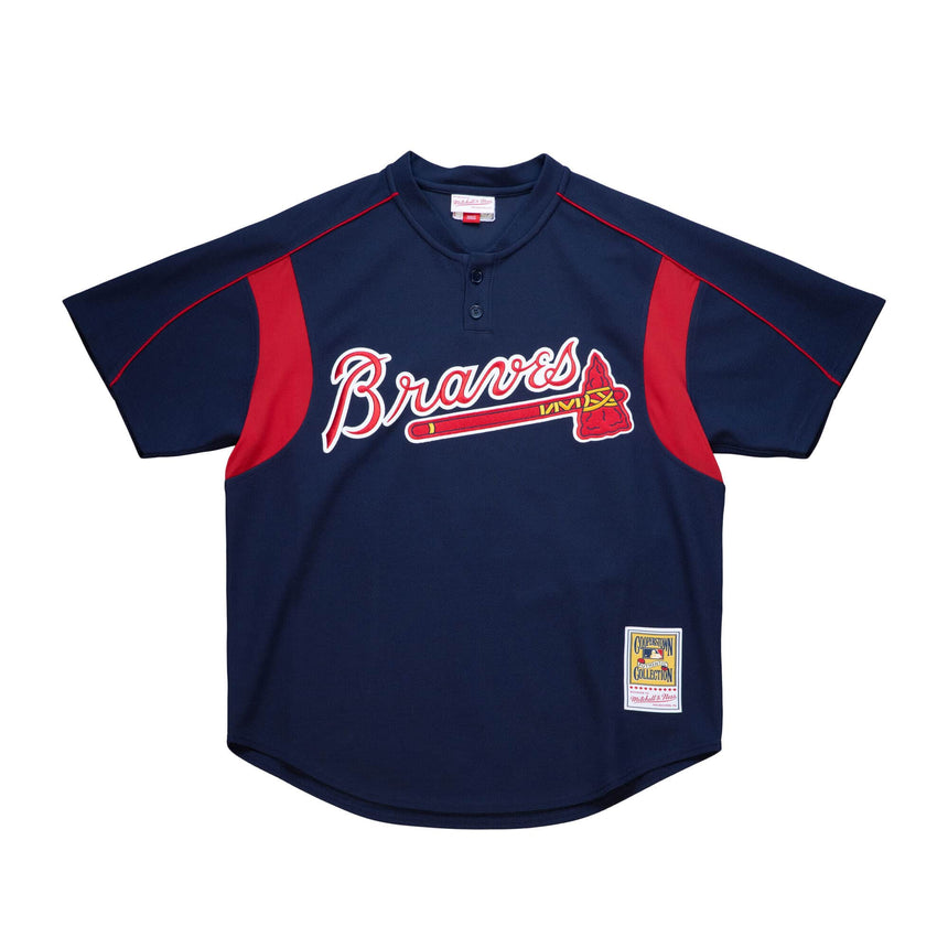 Men's Atlanta Braves John Smoltz 2003 Mitchell & Ness Navy Cooperstown Batting Practice Jersey - vstockx