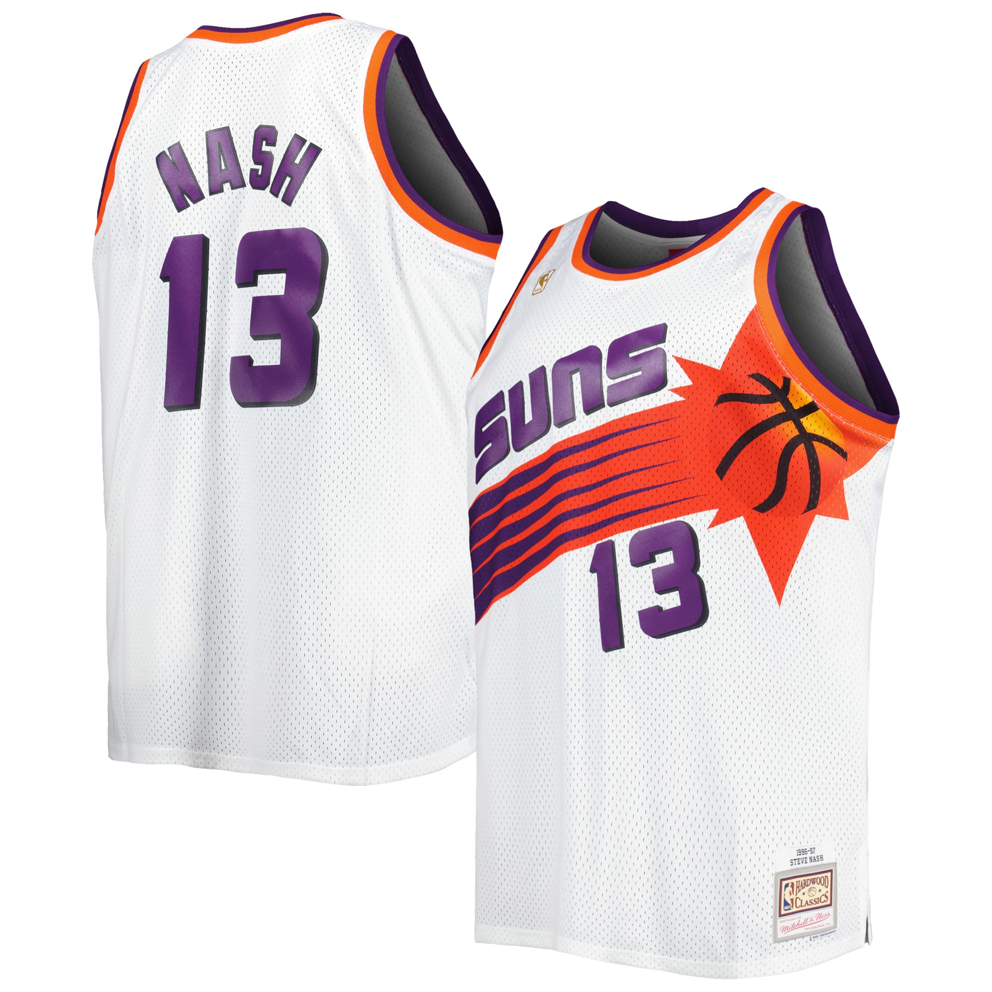 Steve Nash Phoenix Suns Mitchell & Ness Big & Tall Hardwood Classics 1996/97 Swingman Jersey - White - vstockx