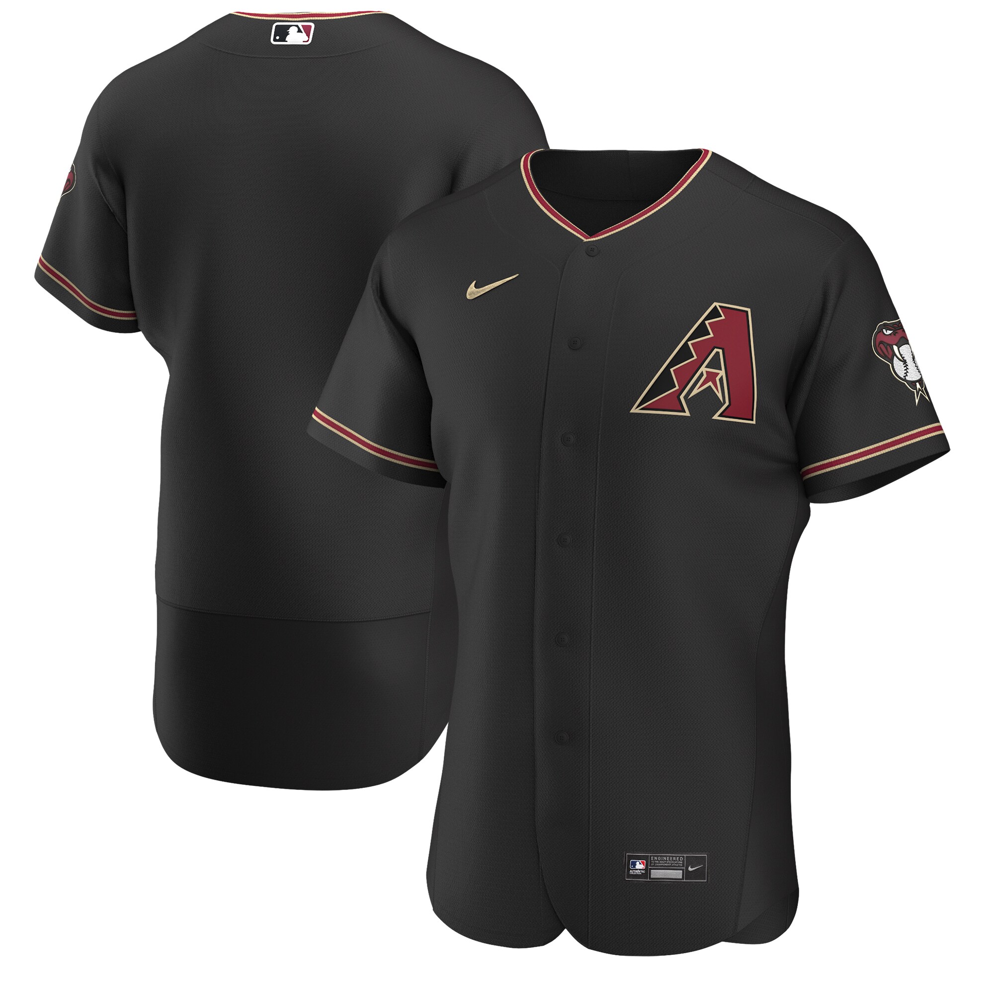Arizona Diamondbacks Nike Alternate Authentic Team Jersey - Black - vstockx