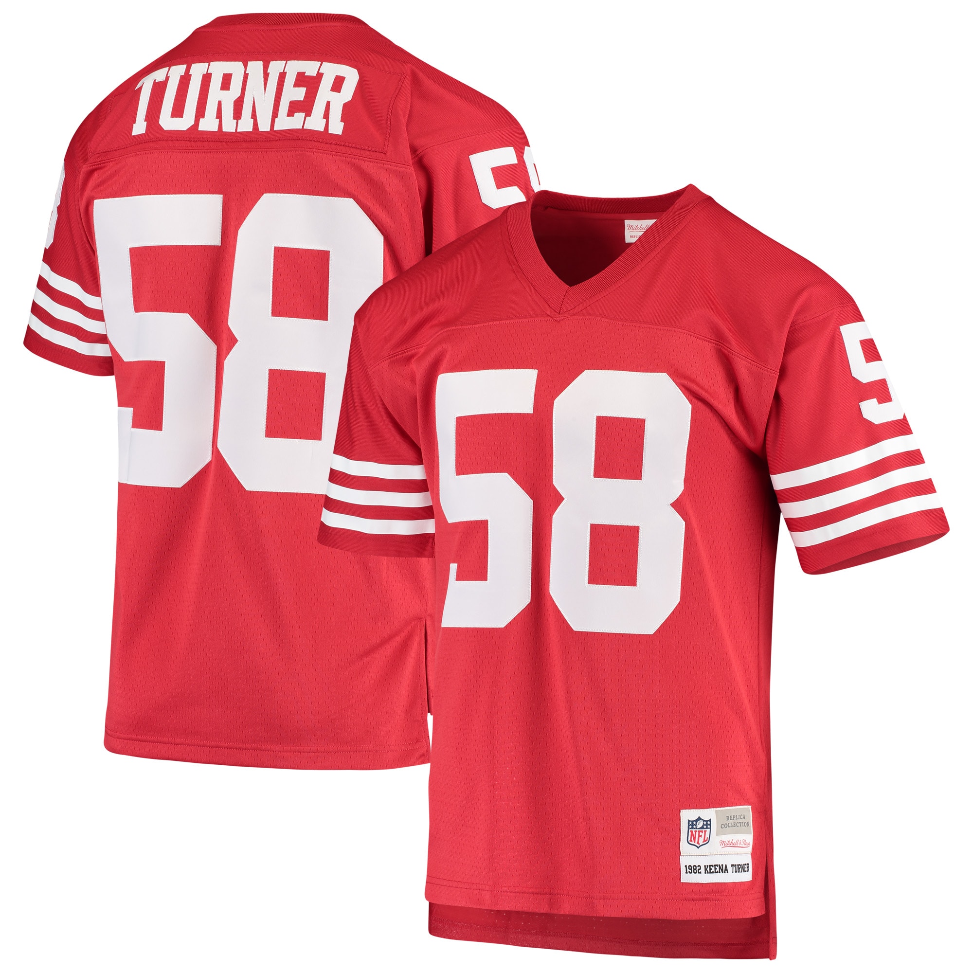 Keena Turner San Francisco 49ers Mitchell & Ness 1982 Replica Legacy Throwback Player Jersey - Scarlet - vstockx