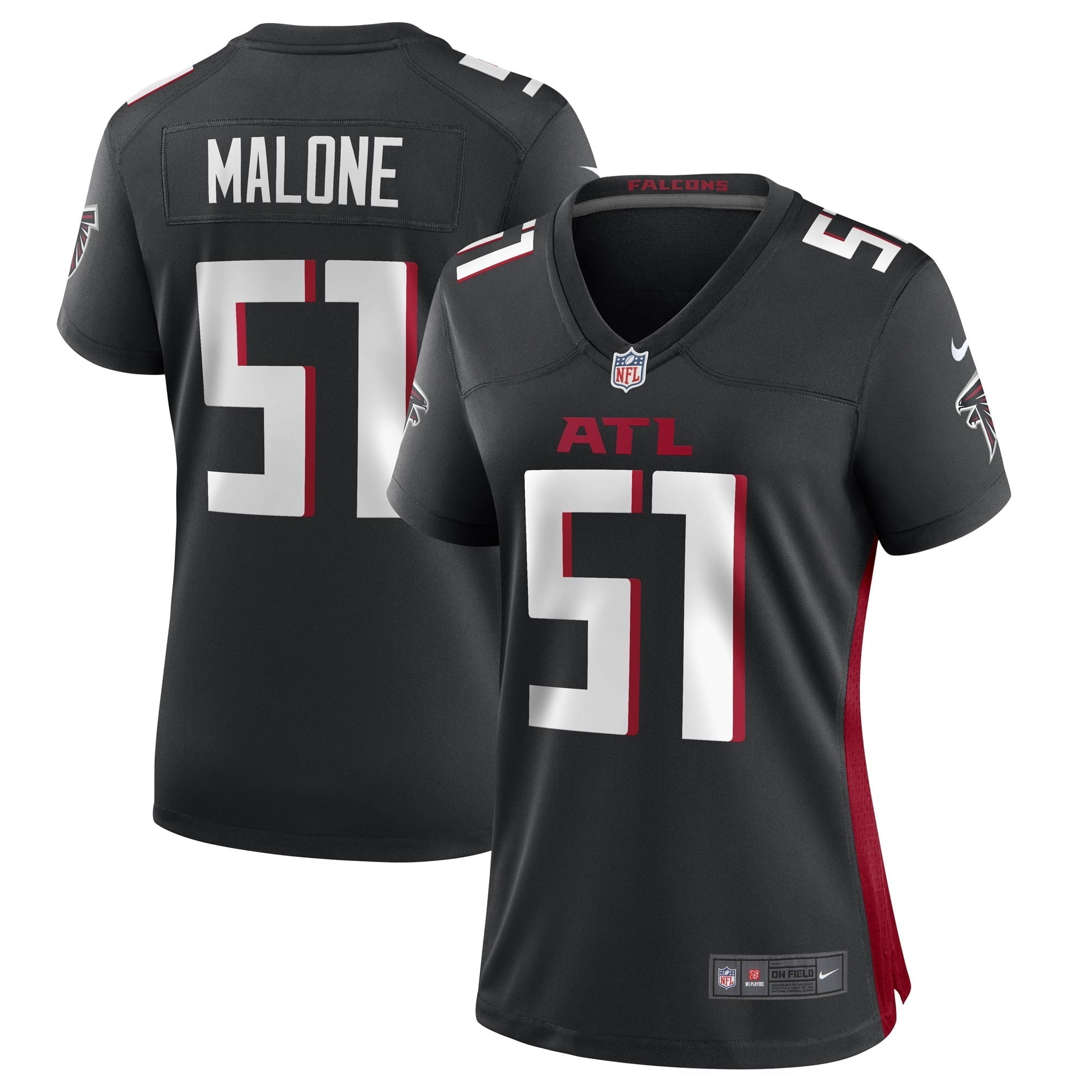 Women's Nike Black DeAngelo Malone Atlanta Falcons Game Player Jersey - vstockx