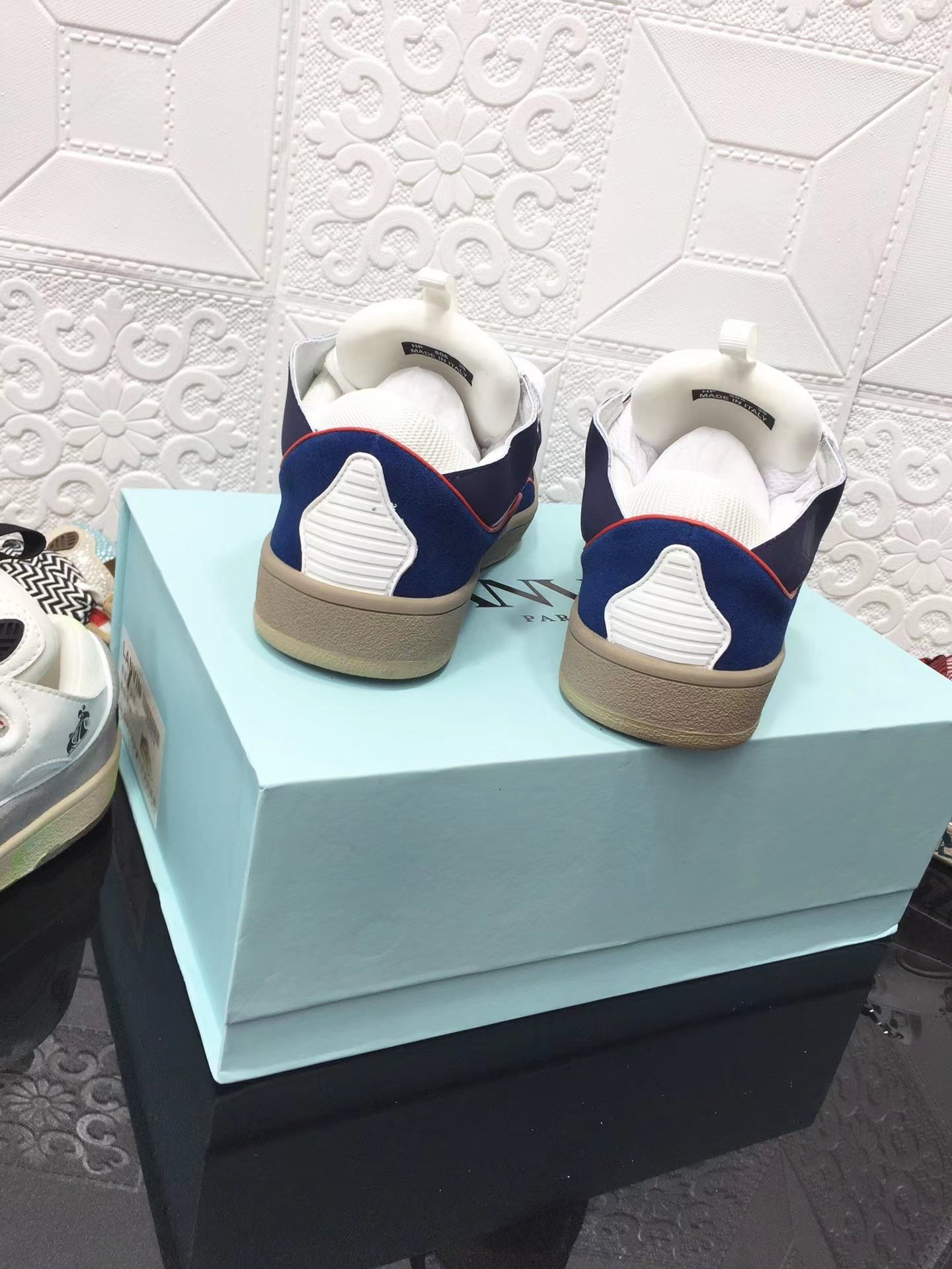Lanvin Leather Curb blue and white color - vstockx