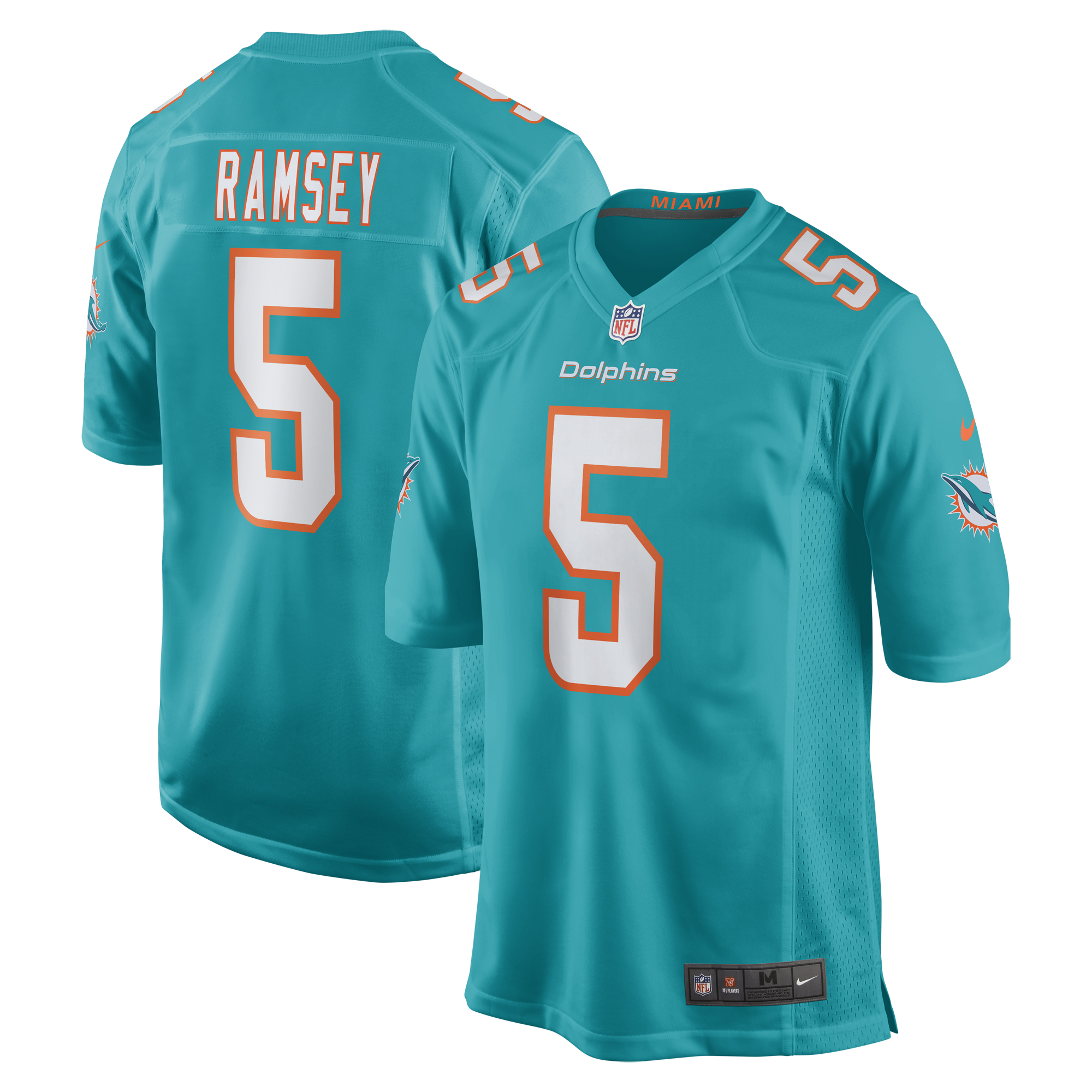 Jalen Ramsey Miami Dolphins Nike Team Color Game Jersey - Aqua - vstockx