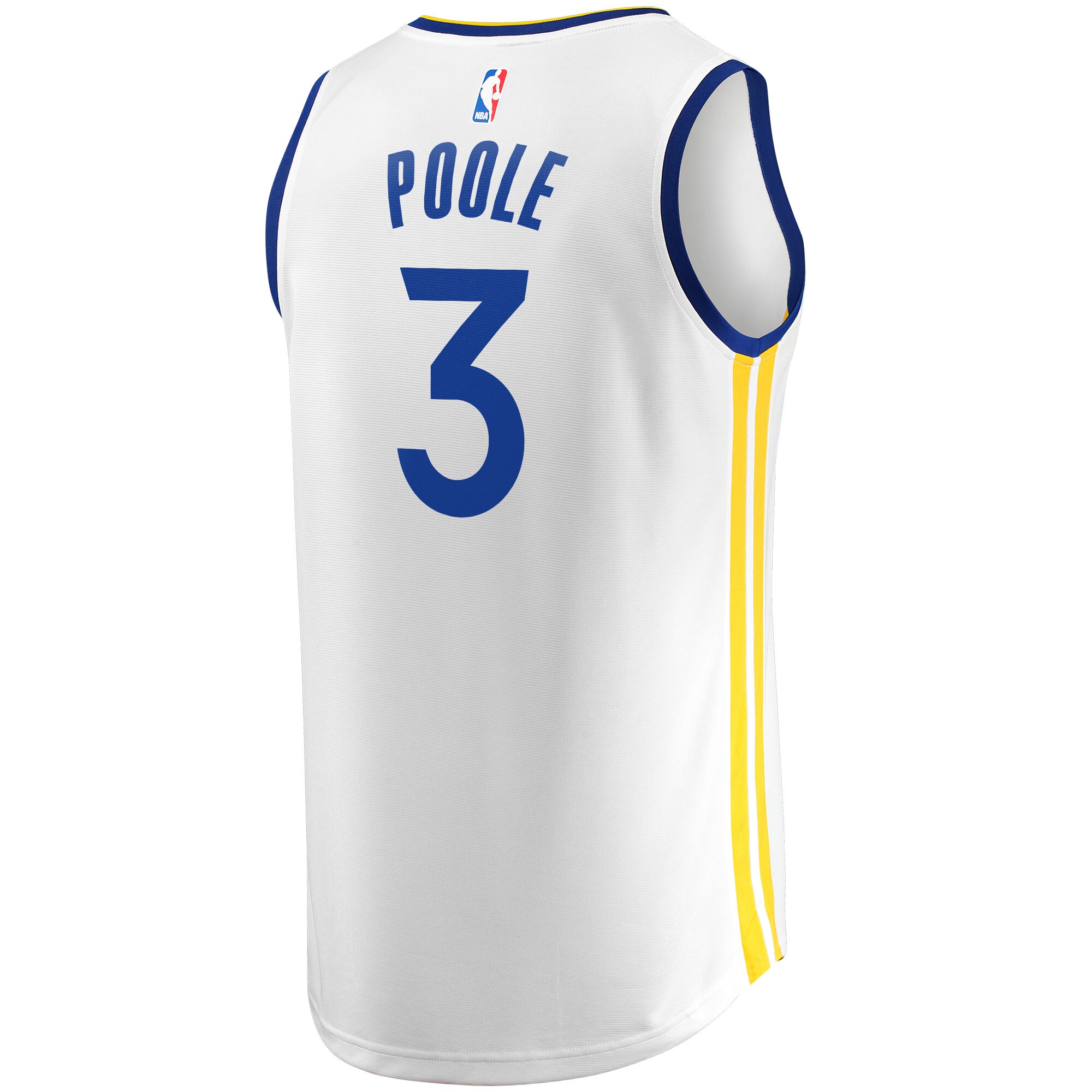 Jordans Poole Golden State Warriors Fanatics Branded Youth Fast Break Replica Player Jersey - Association Edition - White - vstockx
