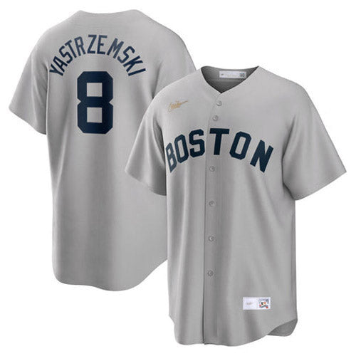 Youth Boston Red Sox Carl Yastrzemski Cooperstown Collection Jersey - Gray - vstockx
