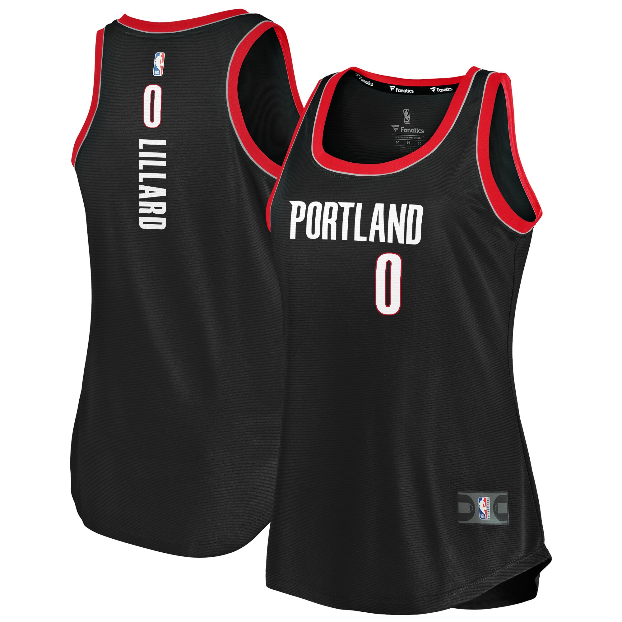 Damian Lillard Portland Trail Blazers Fanatics Branded Women's 2020/21 Fast Break Tank Jersey - Icon Edition - Black - vstockx