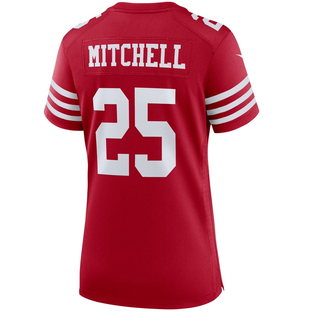 Women's Nike Elijah Mitchell Scarlet San Francisco 49ers Team Player Game Jersey - vstockx