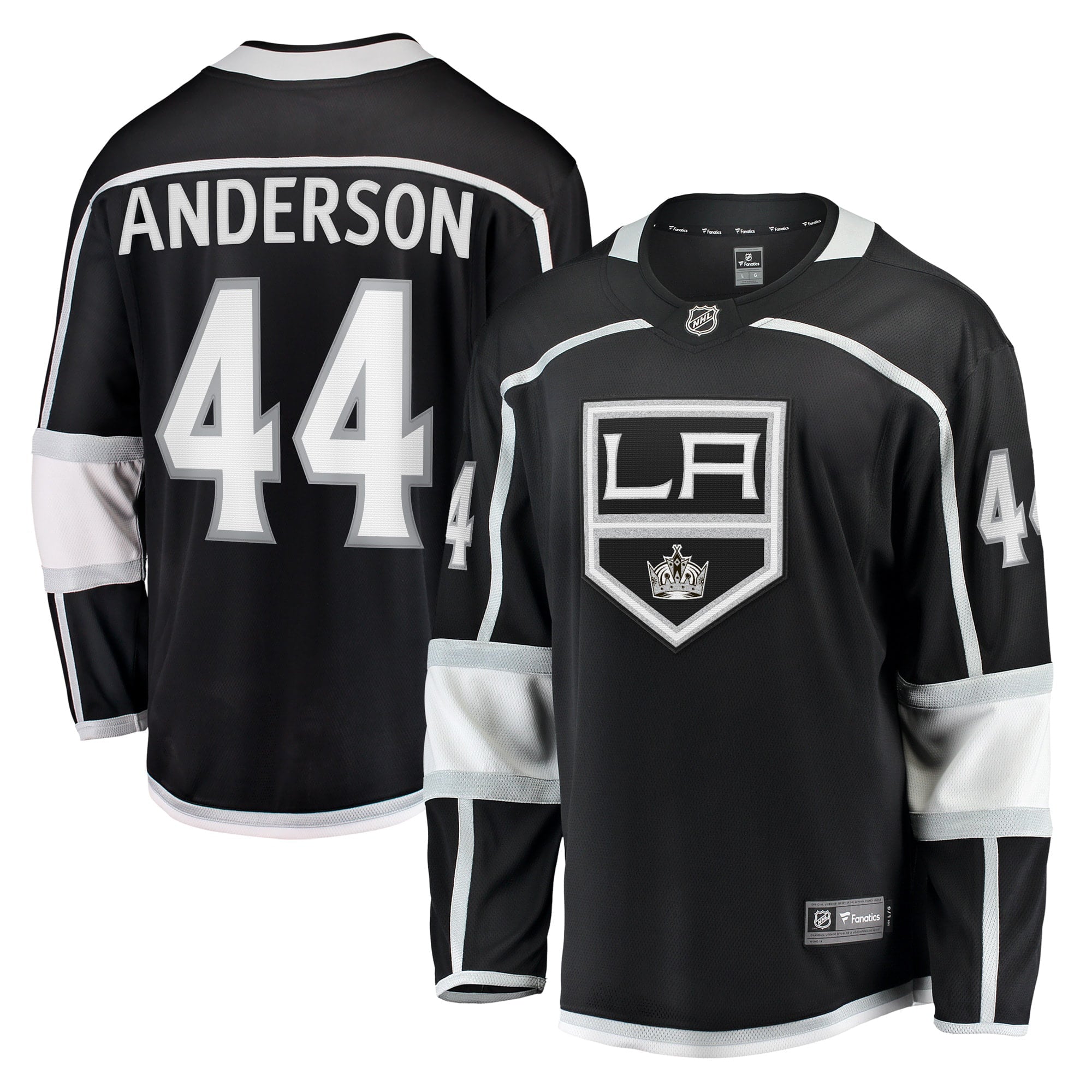 Men's Fanatics Branded Mikey Anderson Black Los Angeles Kings Home Breakaway Player Jersey - vstockx