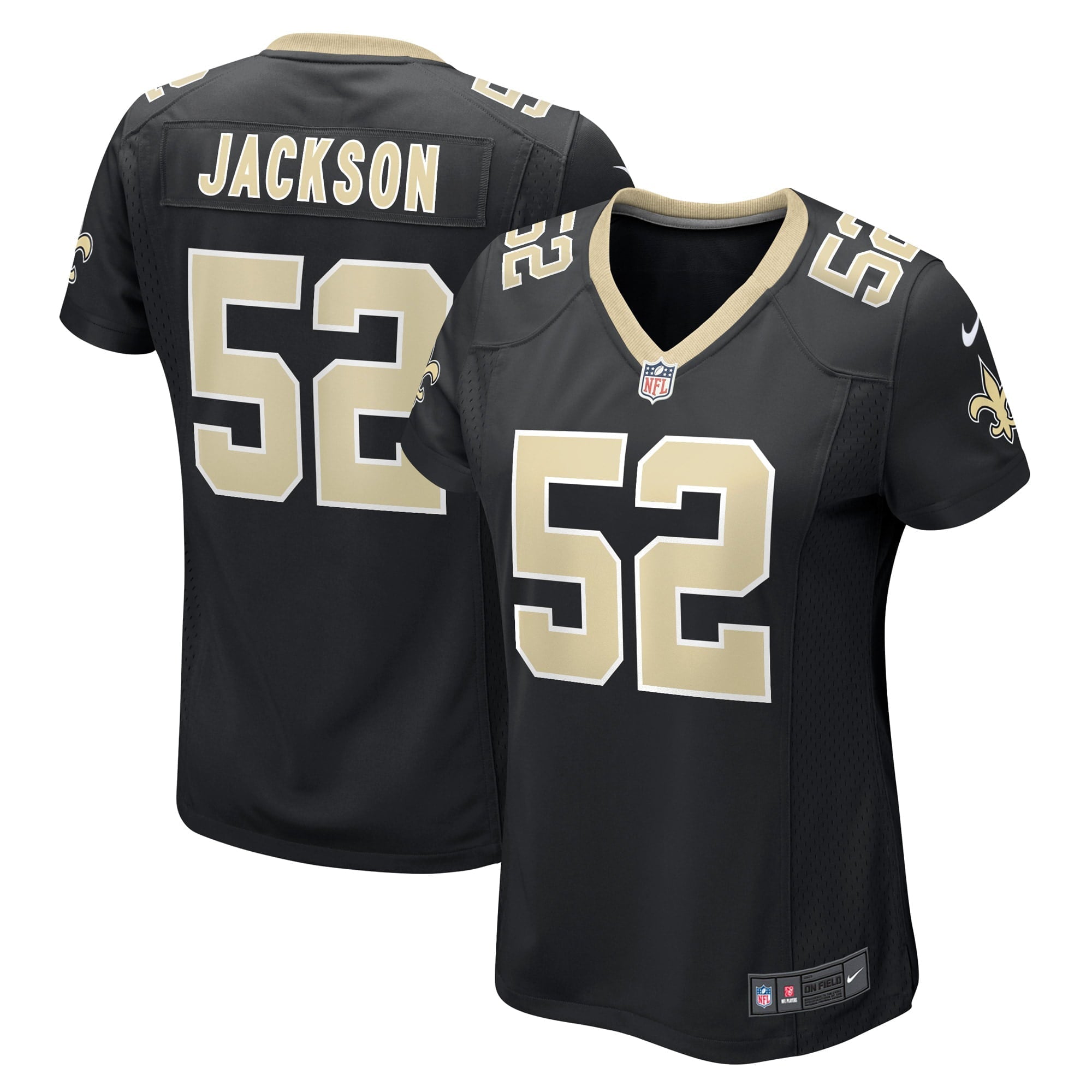 Women's Nike D'Marco Jackson Black New Orleans Saints Game Player Jersey - vstockx