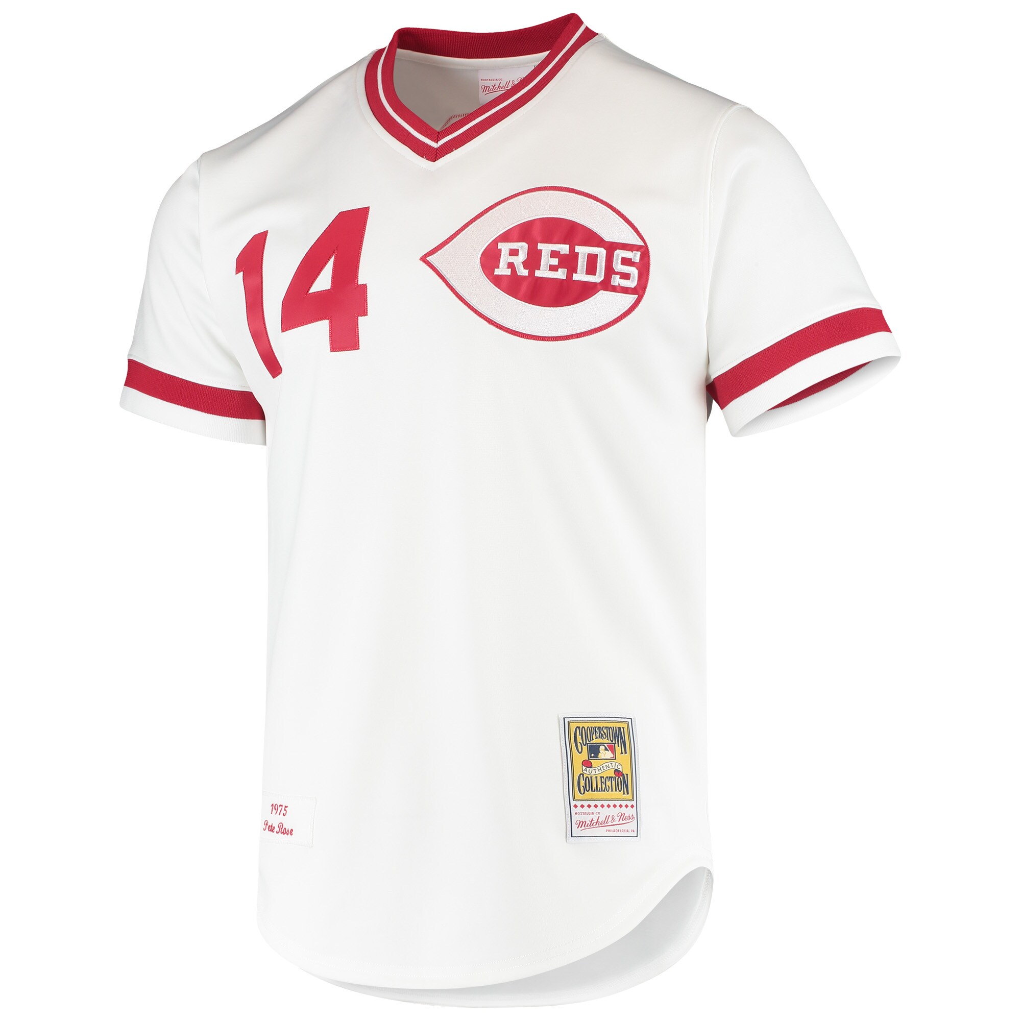 Pete Rose Cincinnati Reds Mitchell & Ness Cooperstown Collection Authentic Jersey - White - vstockx