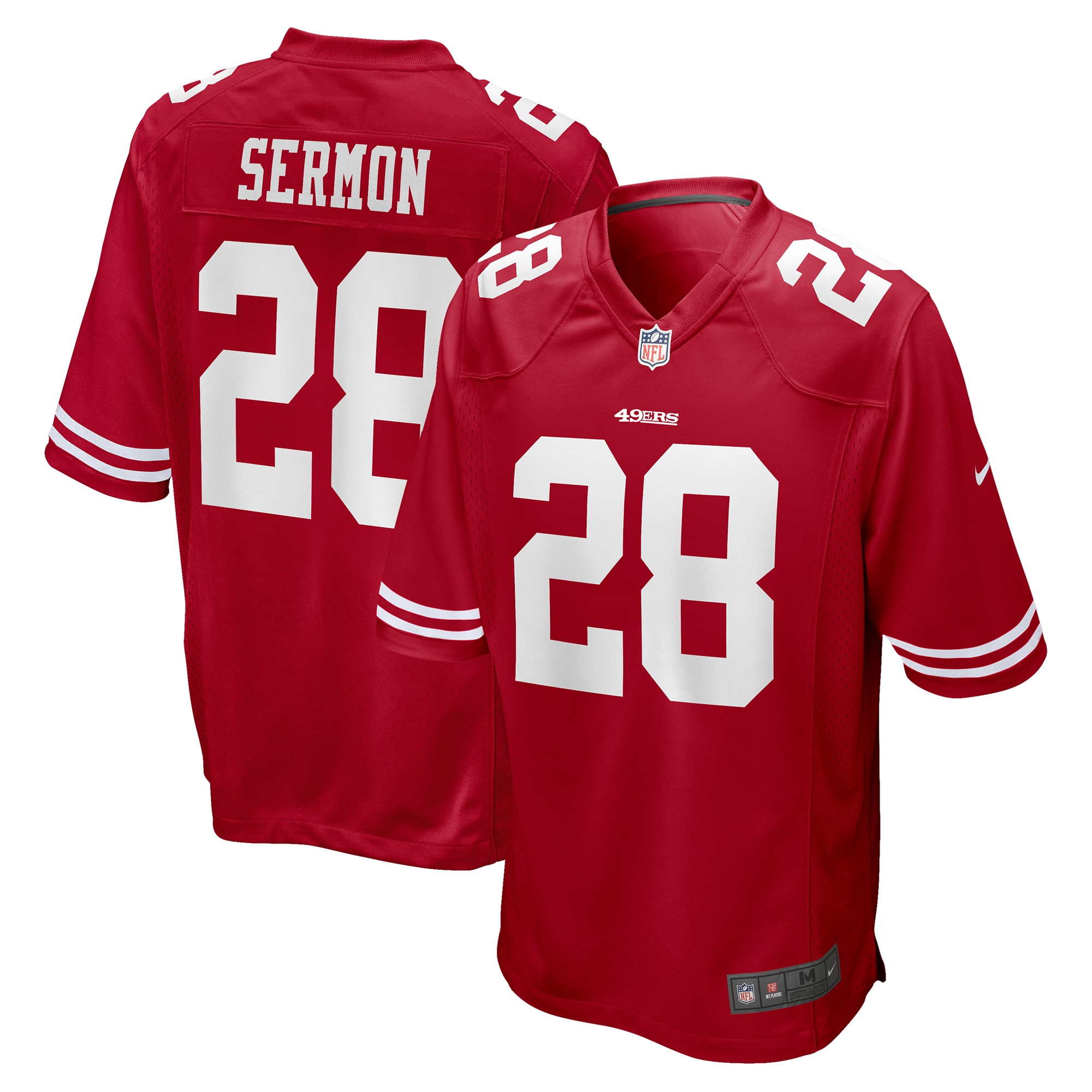 Trey Sermon San Francisco 49ers Nike 2021 NFL Draft Pick Game Jersey - Scarlet - vstockx
