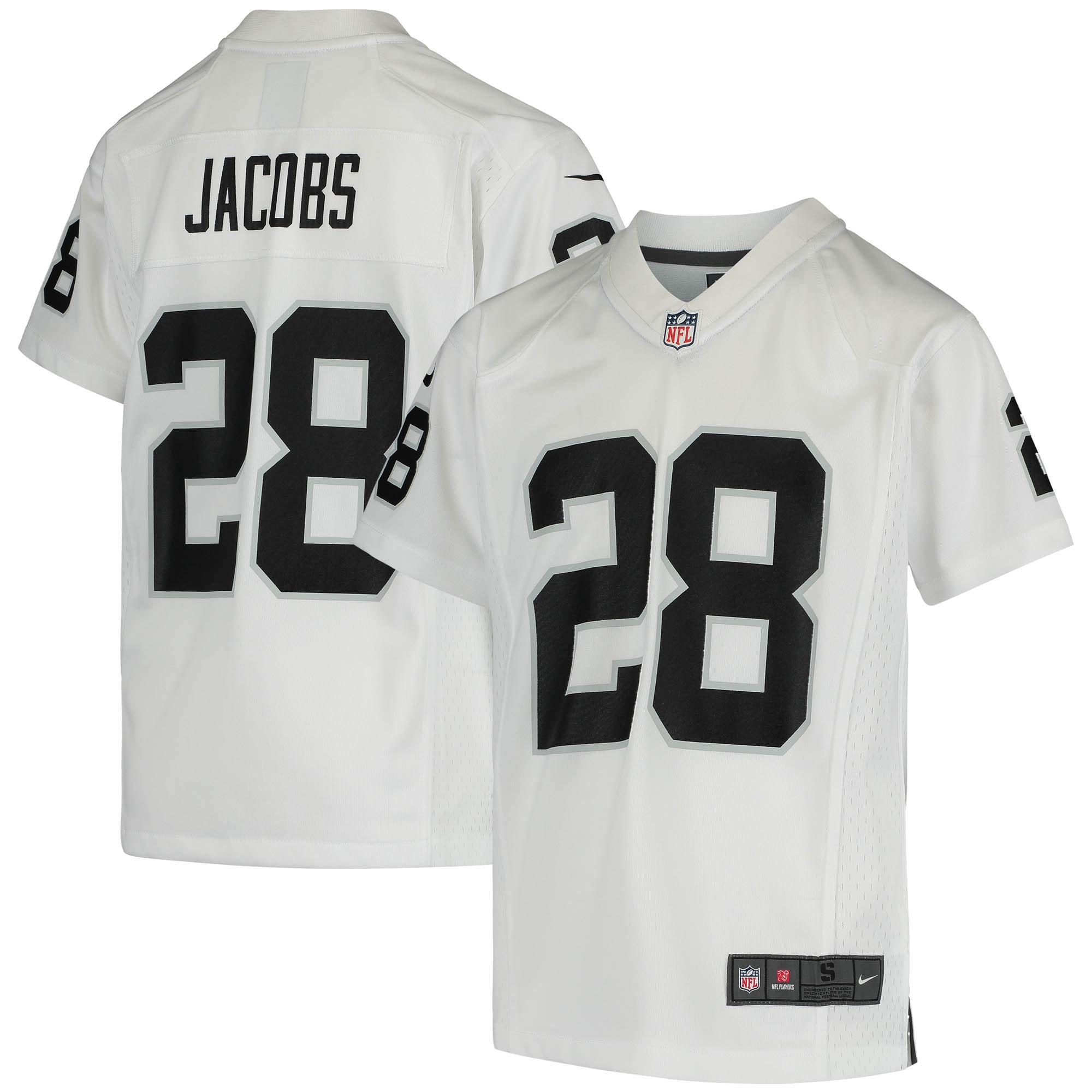 Josh Jacobs Las Vegas Raiders Nike Youth Game Jersey - White - vstockx