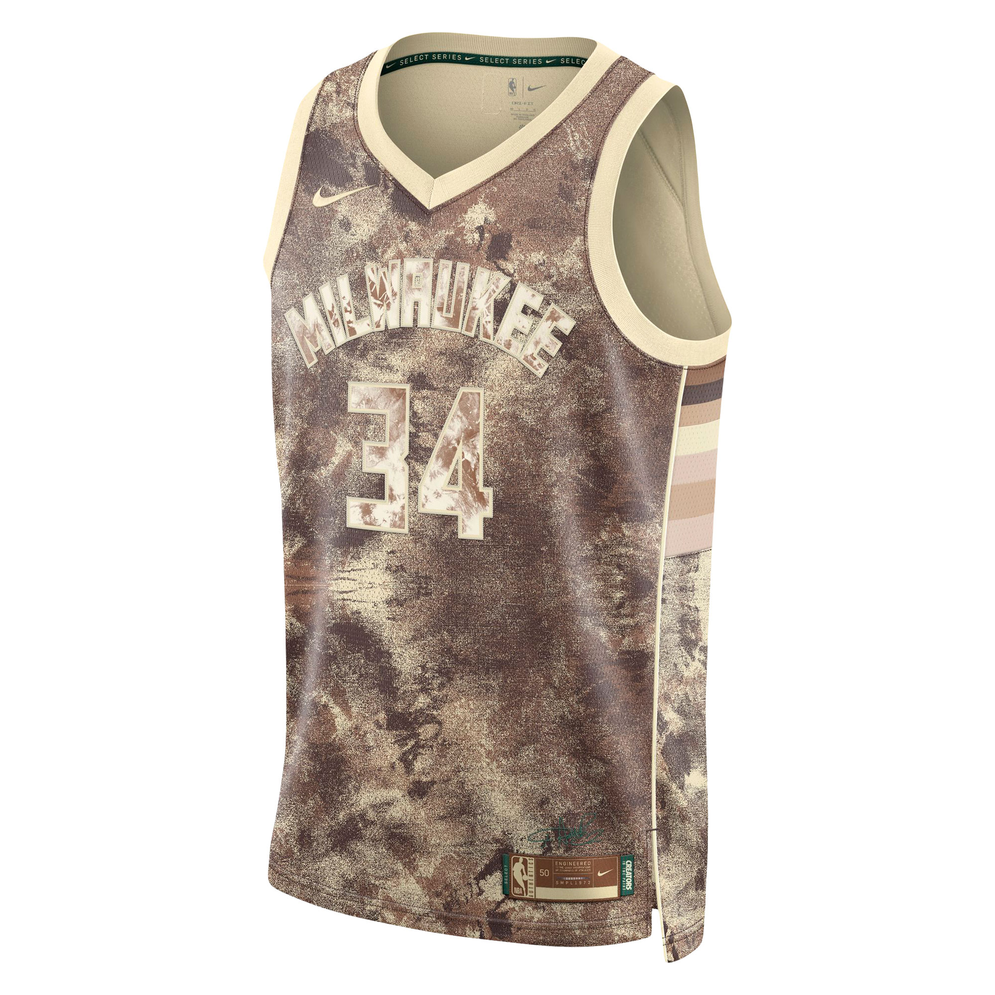 Giannis Antetokounmpo Milwaukee Bucks Nike Unisex Select Series Swingman Jersey - Brown - vstockx