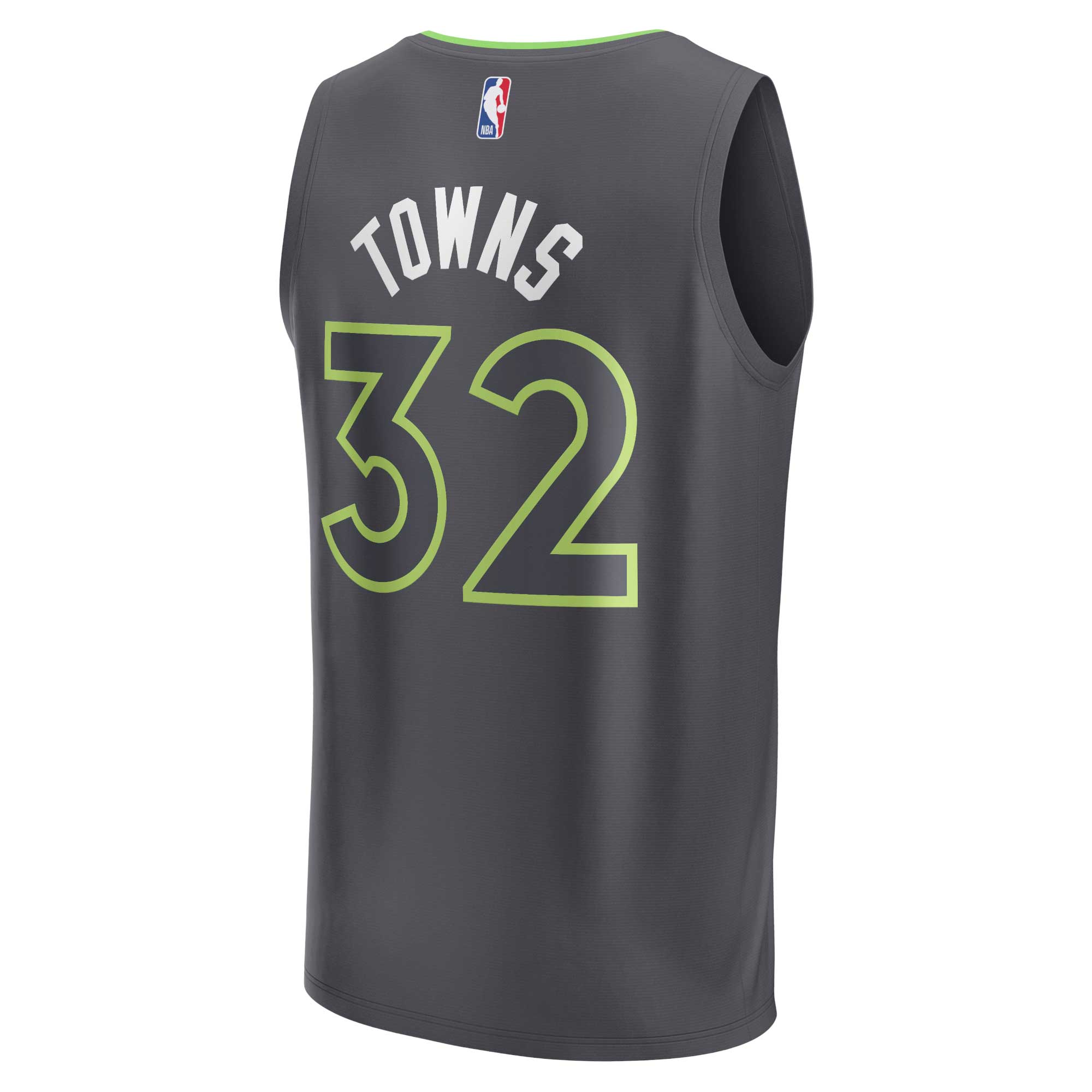 Karl-Anthony Towns Minnesota Timberwolves Fanatics Branded Youth 2021/22 Fast Break Player Jersey Anthracite - Statement Edition - vstockx