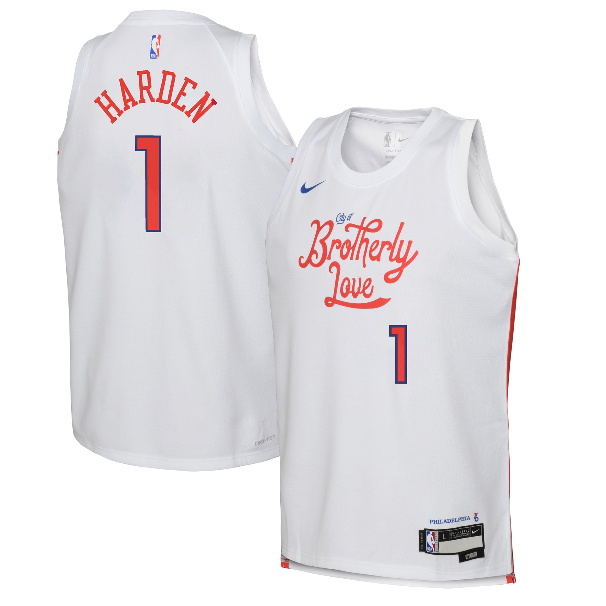 James Harden Philadelphia 76ers Nike Youth 2022/23 Swingman Jersey - City Edition - White - vstockx