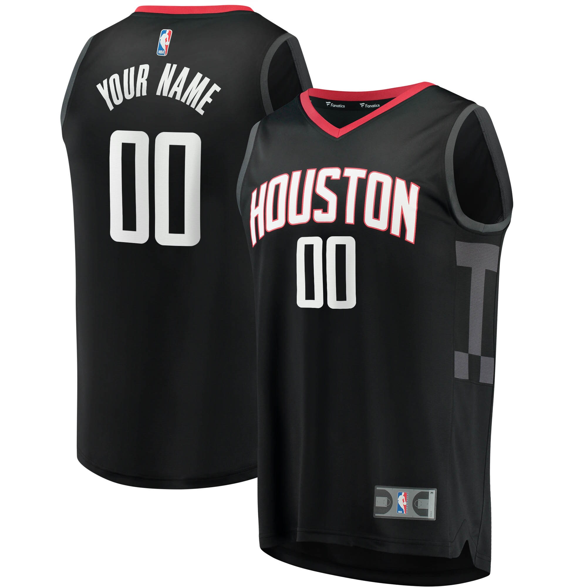 Houston Rockets Fanatics Branded Youth Fast Break Custom Replica Jersey Black - Statement Edition - vstockx