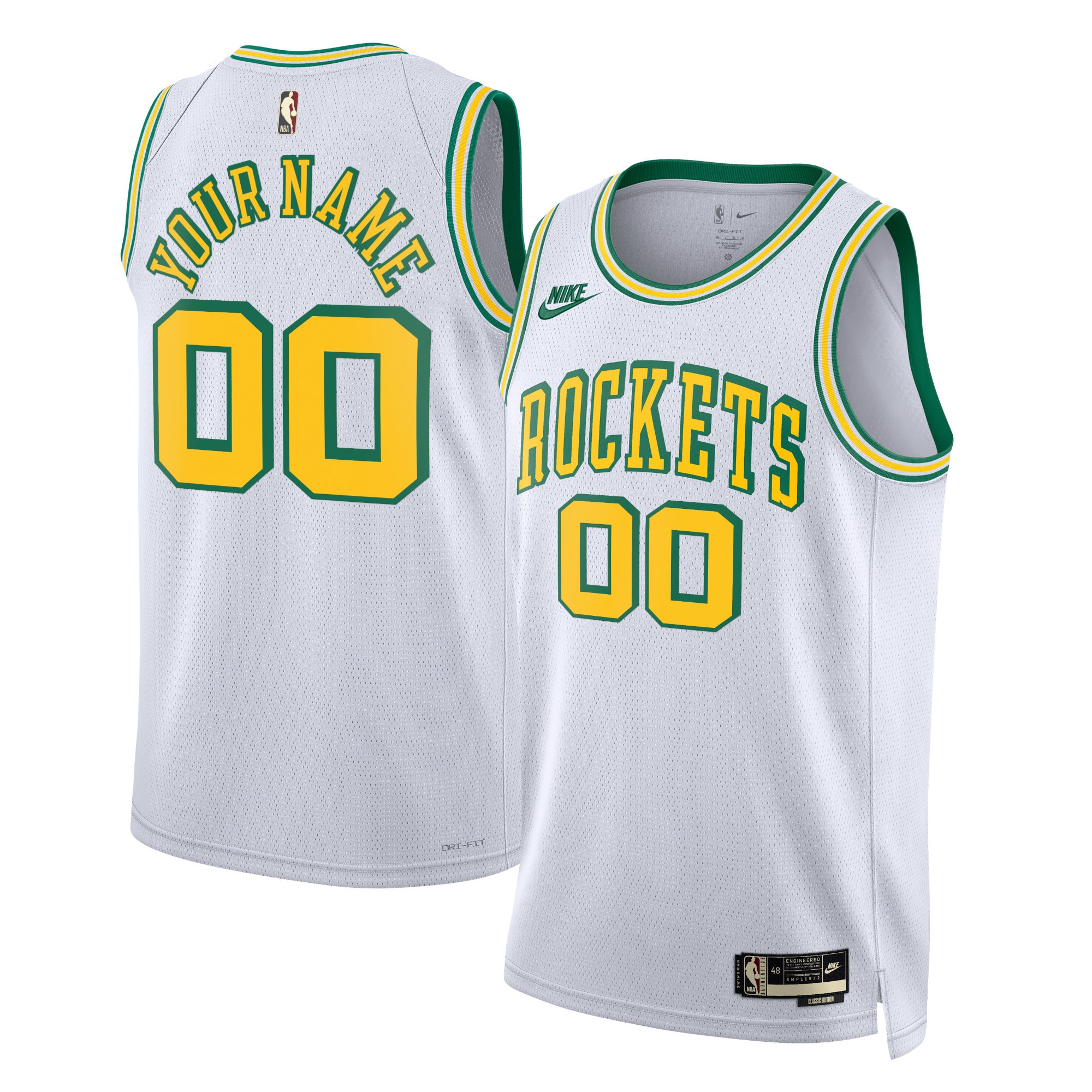 Houston Rockets Nike Unisex 2022/23 Custom Swingman Jersey - Classic Edition - White - vstockx