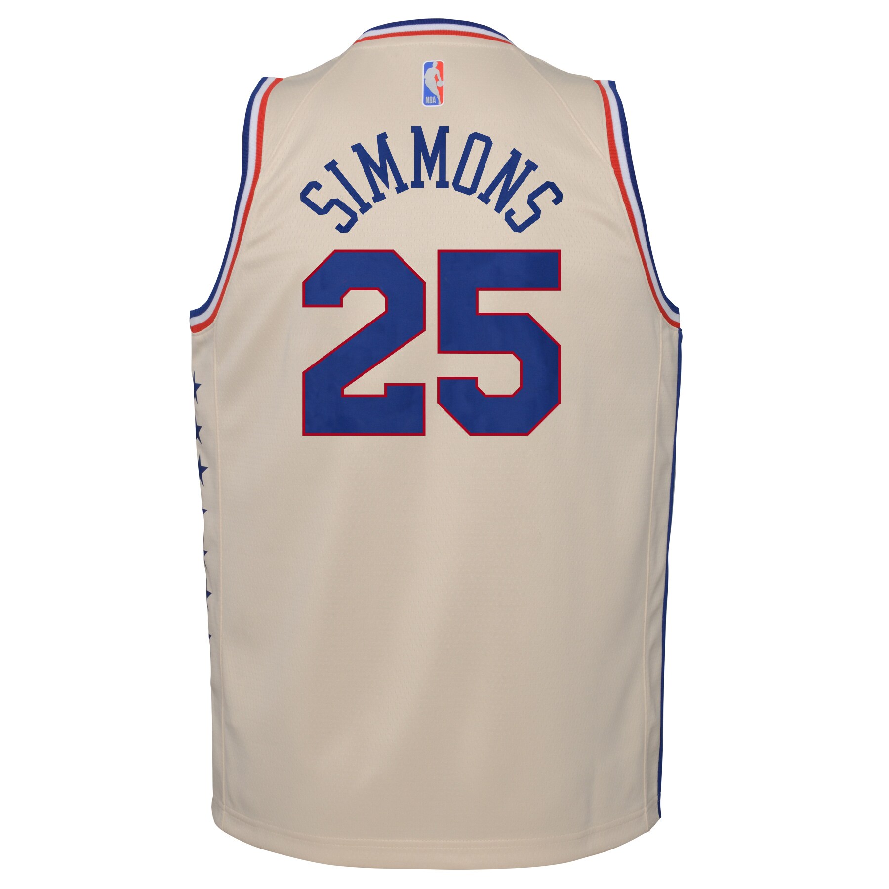 Ben Simmons Philadelphia 76ers Nike Youth 2020/21 Swingman Player Jersey Cream - Earned Edition - vstockx