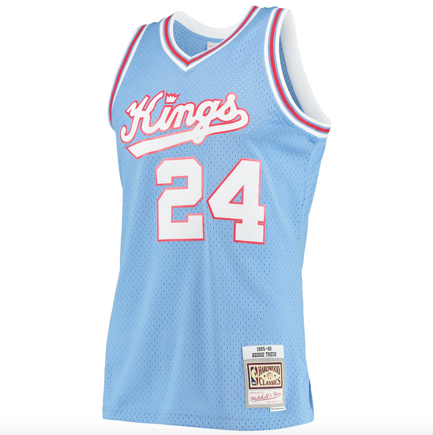 Men's Reggie Theus Sacramento Kings 1985-86 Powder Blue Swingman Replica Jersey By Mitchell & Ness - vstockx