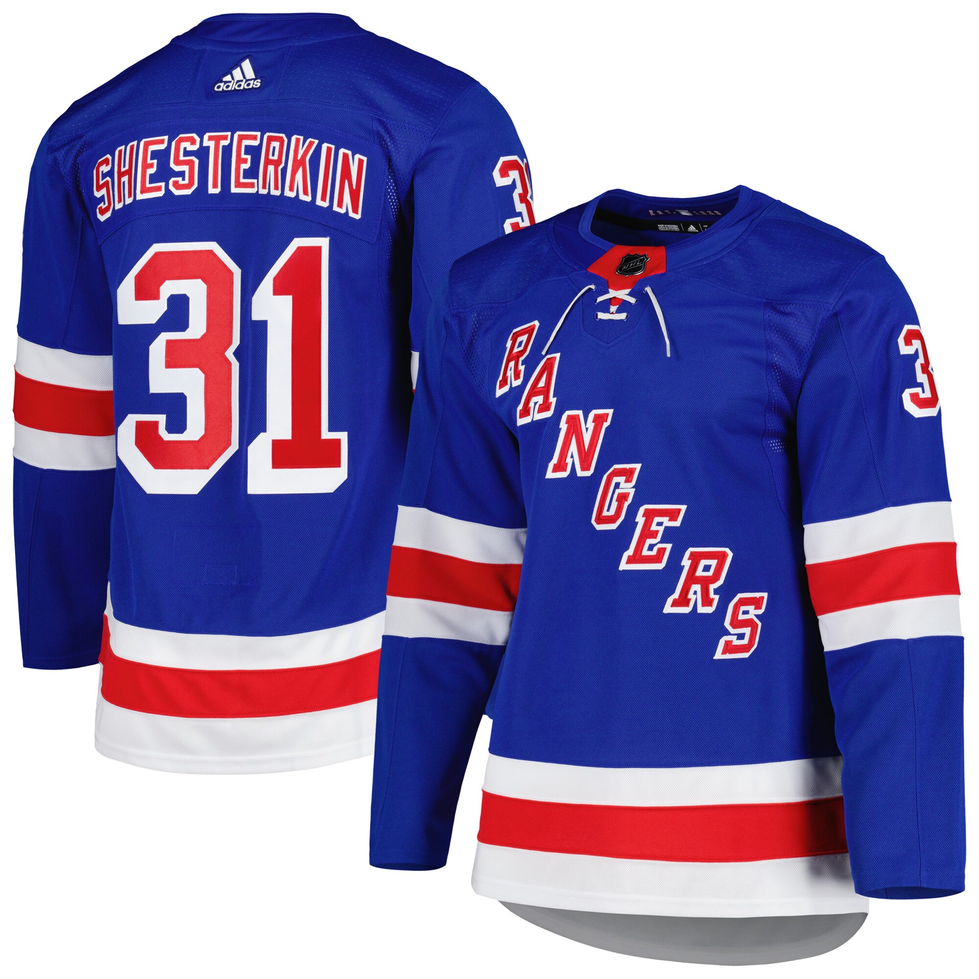 Igor Shesterkin New York Rangers adidas Home Primegreen Authentic Pro Player Jersey - Blue - vstockx