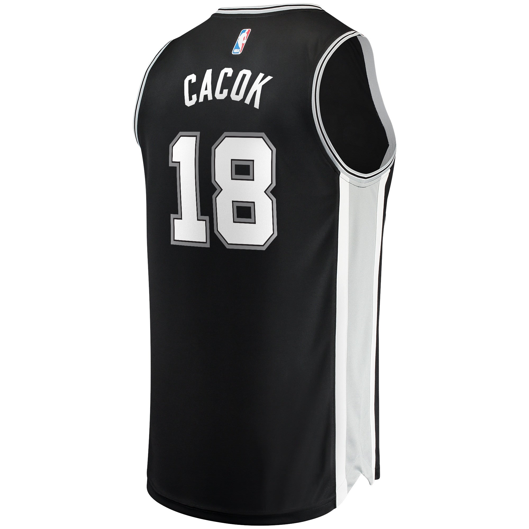 Men's Fanatics Branded Devontae Cacok Black San Antonio Spurs 2021/22 Fast Break Replica Jersey - Icon Edition - vstockx