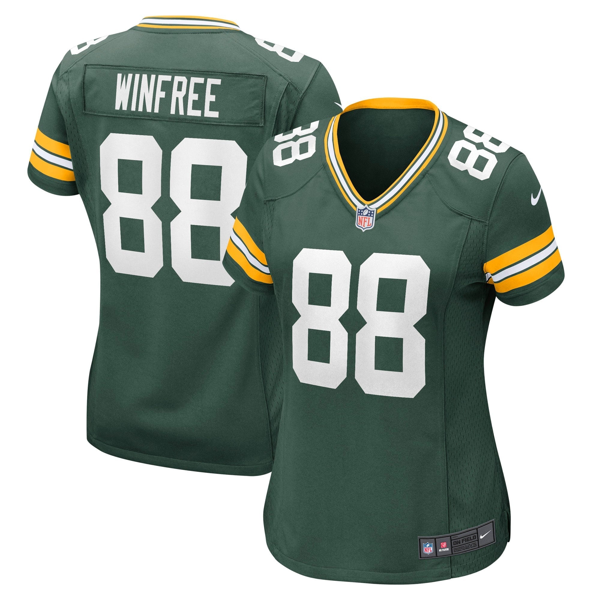 Women's Nike Juwann Winfree Green Green Bay Packers Game Jersey - vstockx