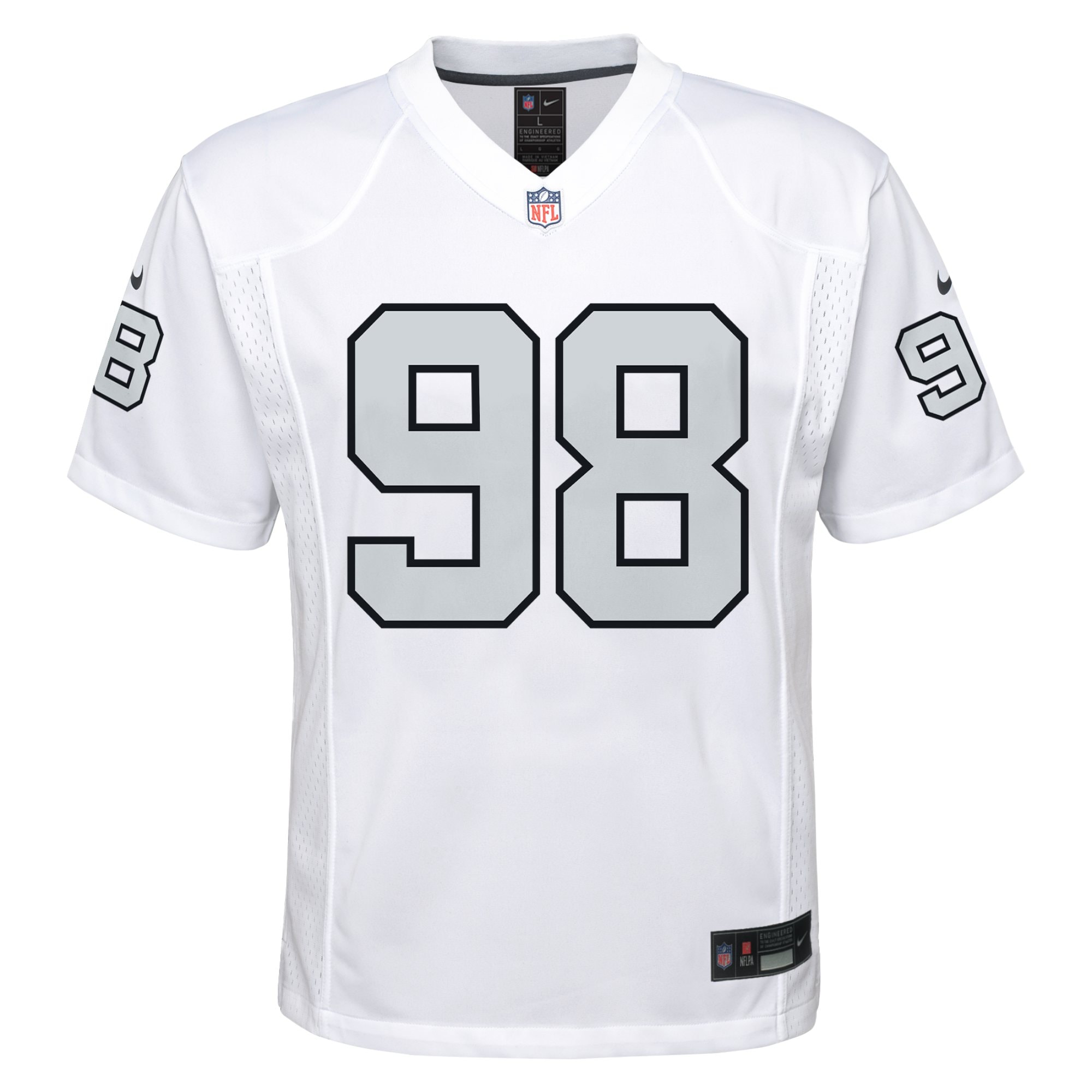 Maxx Crosby Las Vegas Raiders Nike Youth Game Jersey - White - vstockx