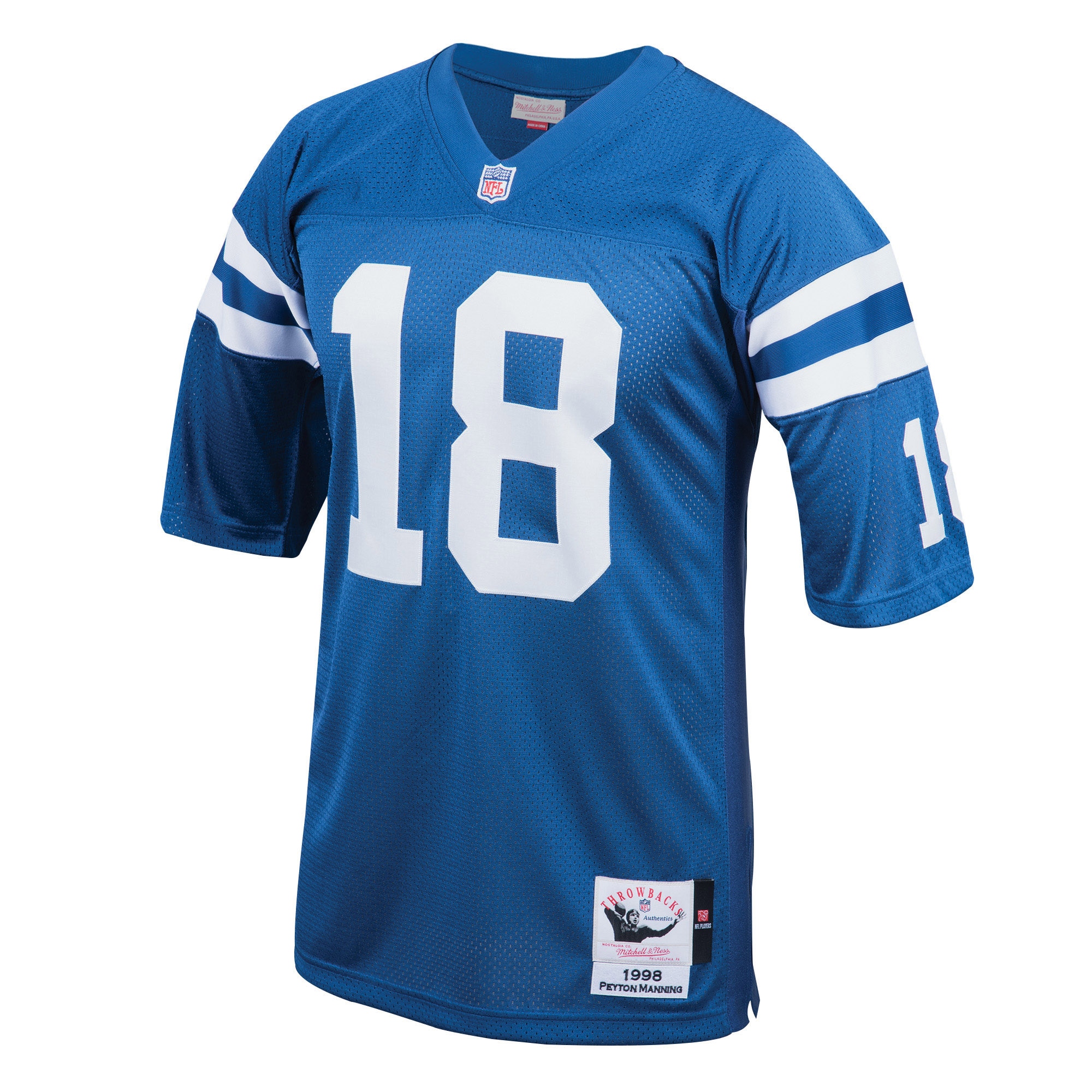 Peyton Manning Indianapolis Colts Mitchell & Ness 1998 Authentic Throwback Retired Player Jersey - Royal - vstockx