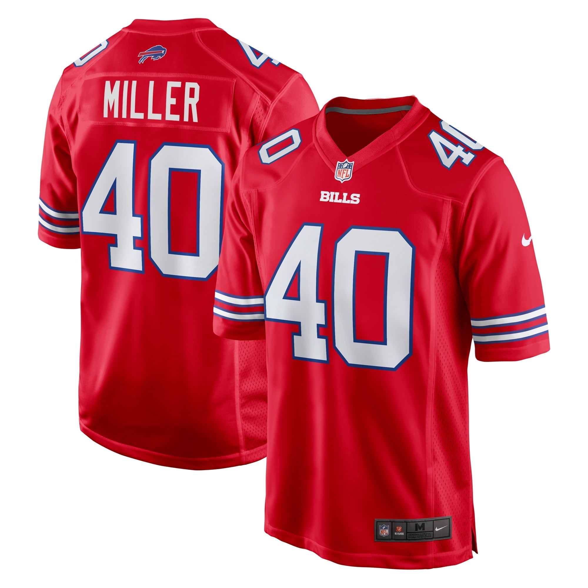 Men's Nike Von Miller Red Buffalo Bills Alternate Game Jersey - vstockx