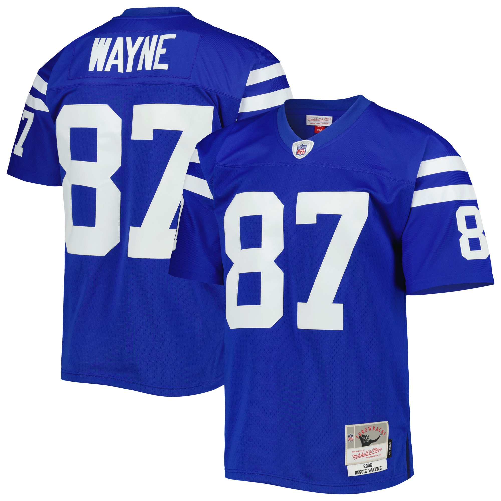 Reggie Wayne Indianapolis Colts Mitchell & Ness Legacy Replica Jersey - Royal - vstockx