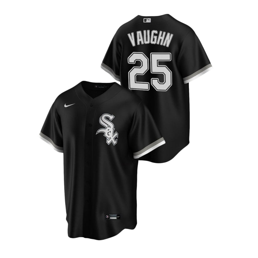 Men's Chicago White Sox Andrew Vaughn Black Alternate Replica Player Name Jersey - vstockx