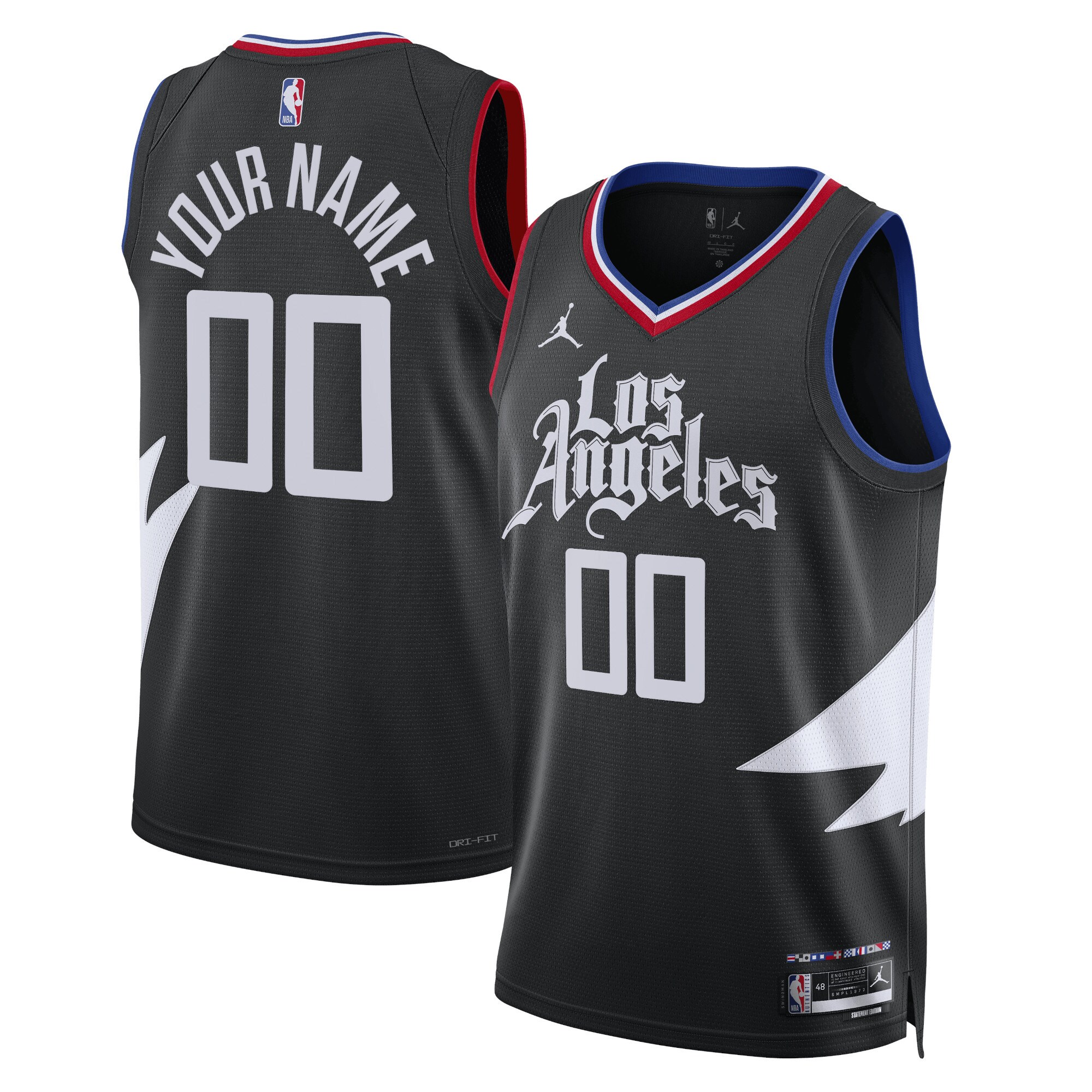 LA Clippers Jordans Brand Unisex 2022/23 Swingman Custom Jersey - Statement Edition - Black - vstockx