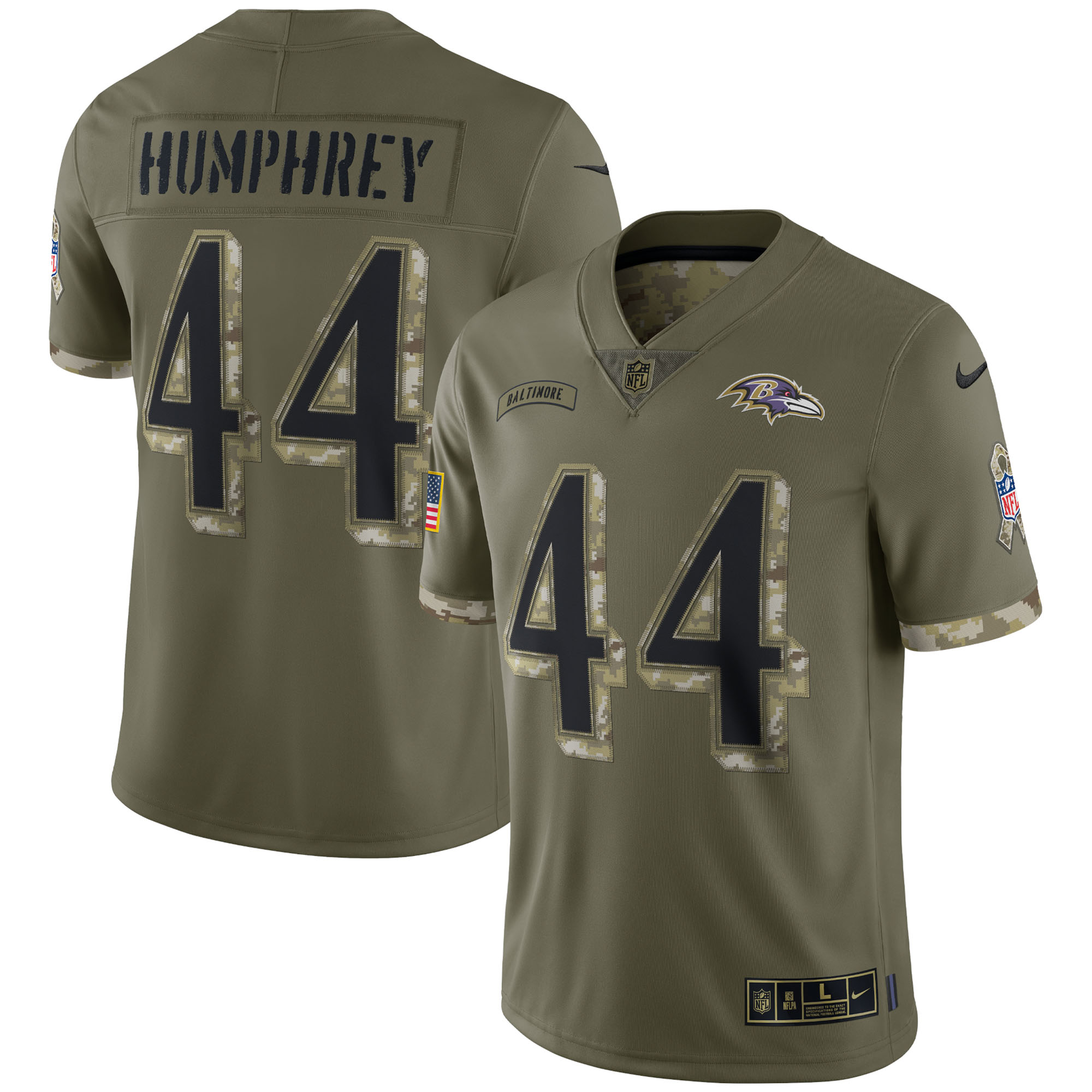 Marlon Humphrey Baltimore Ravens Nike 2022 Salute To Service Limited Jersey - Olive - vstockx
