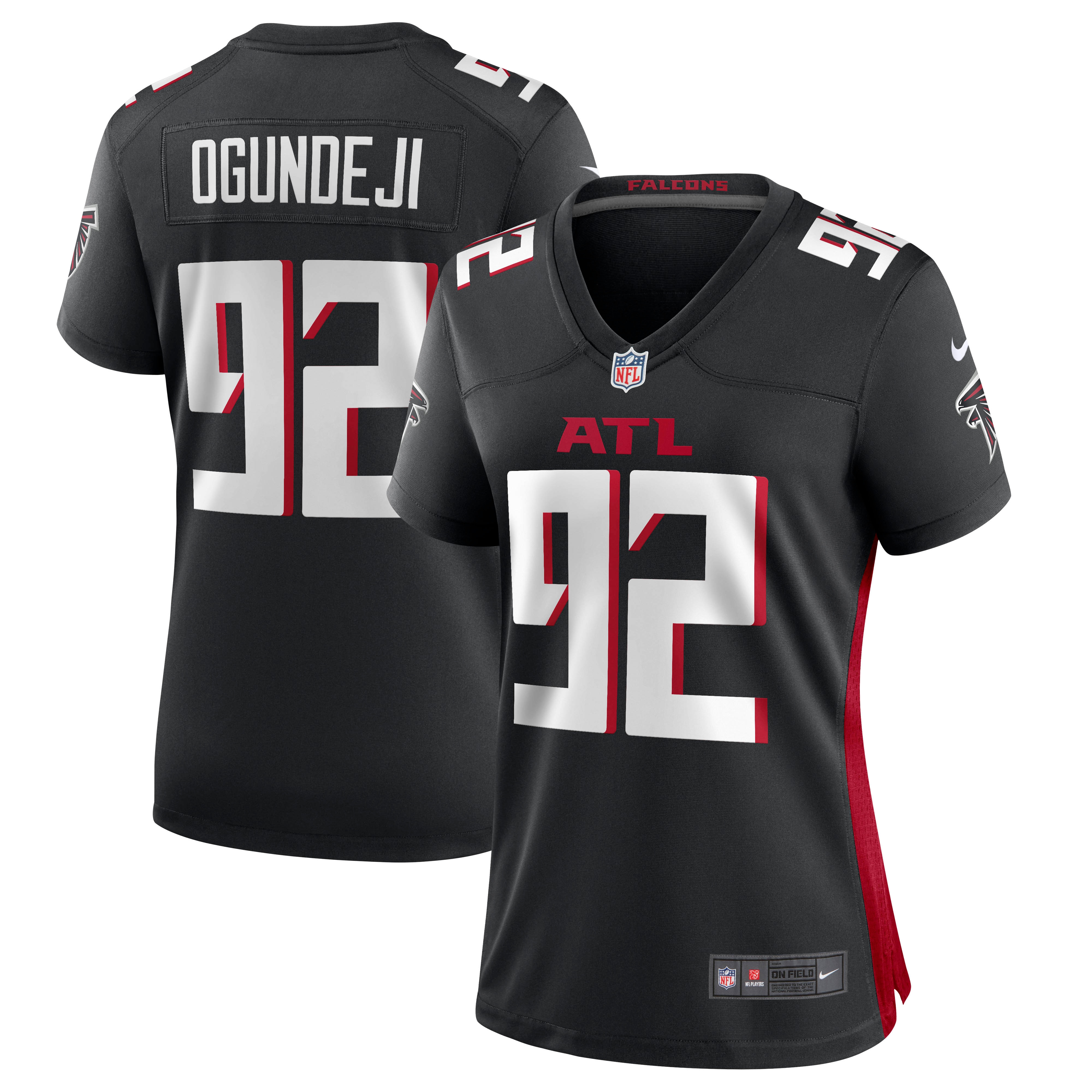 Adetokunbo Ogundeji Atlanta Falcons Nike Women's Game Jersey - Black - vstockx