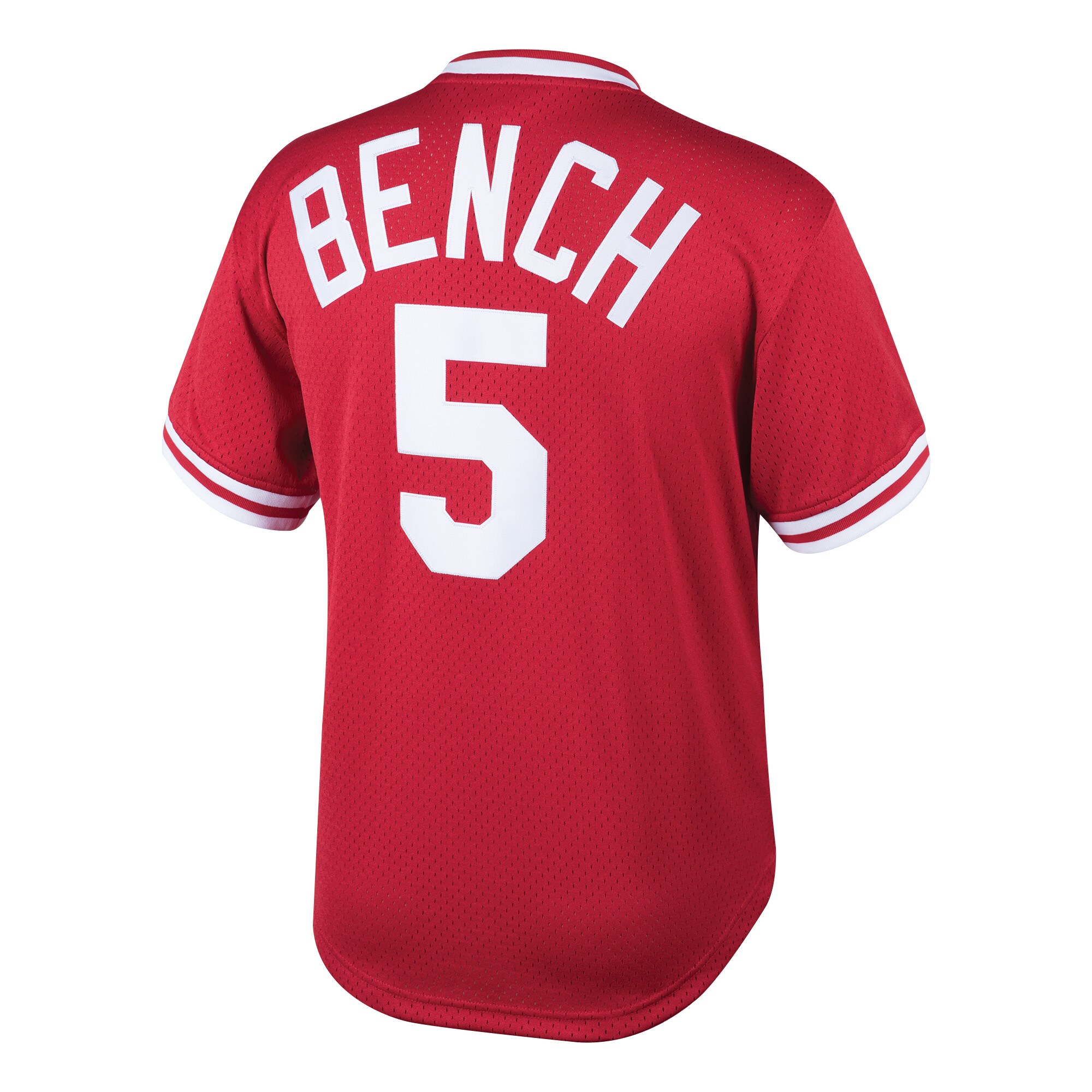 Johnny Bench Cincinnati Reds Mitchell & Ness Youth Cooperstown Collection Mesh Batting Practice Jersey - Red - vstockx