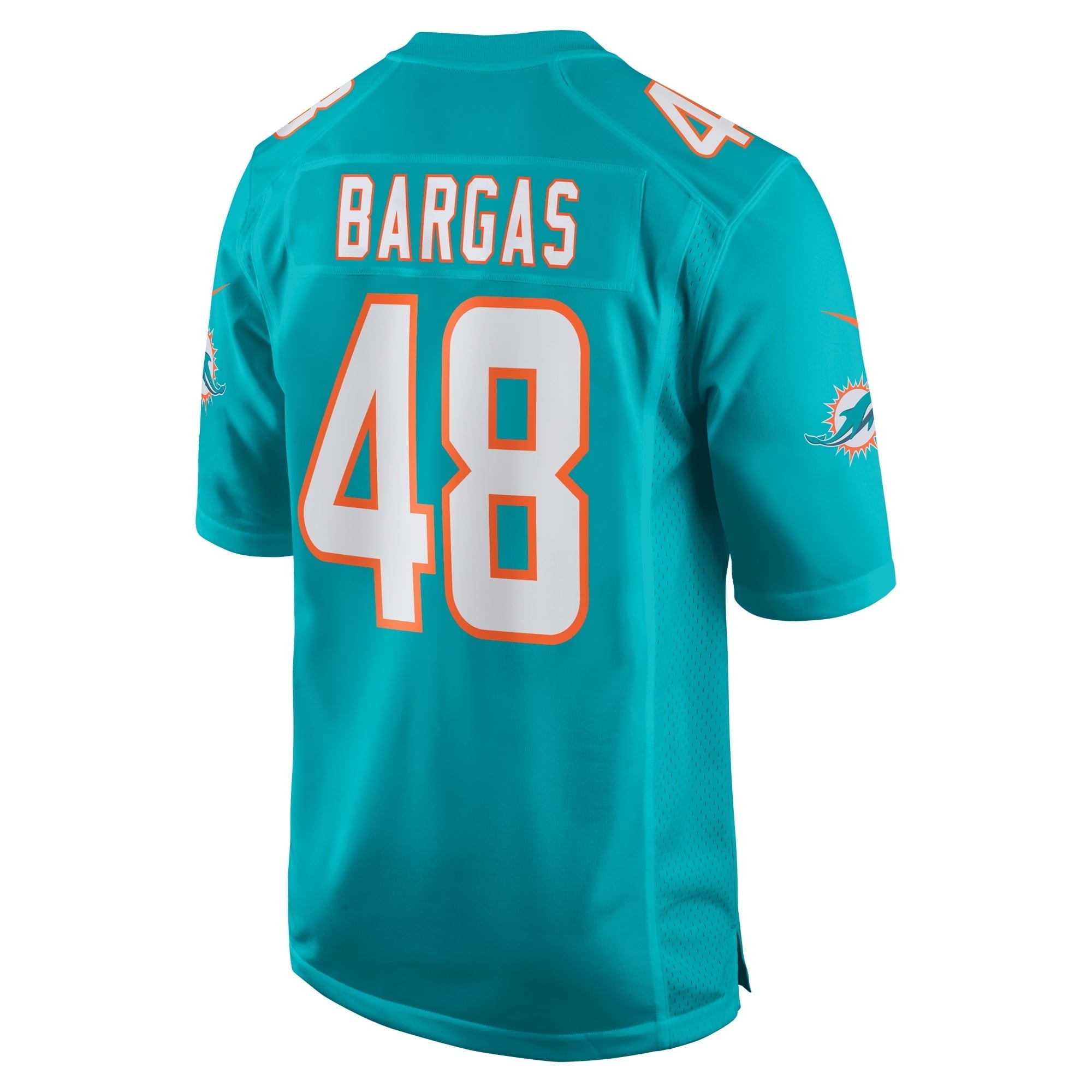 Men's Nike Jake Bargas Aqua Miami Dolphins Home Game Player Jersey - vstockx