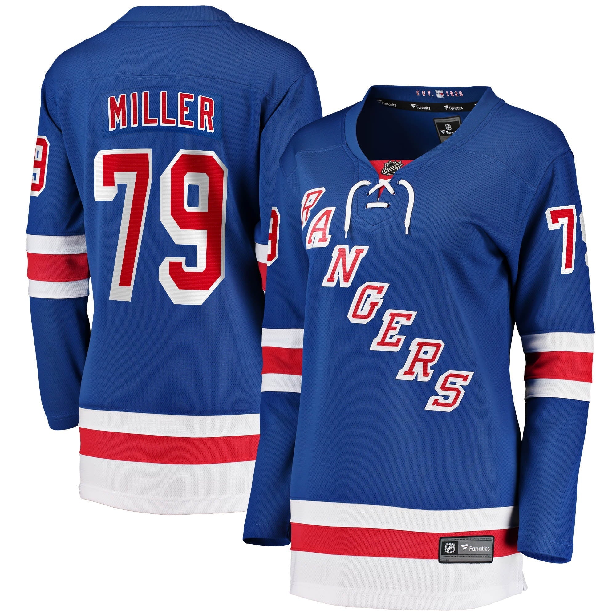 Women's Fanatics Branded K'Andre Miller Blue New York Rangers 2017/18 Home Breakaway Jersey - vstockx