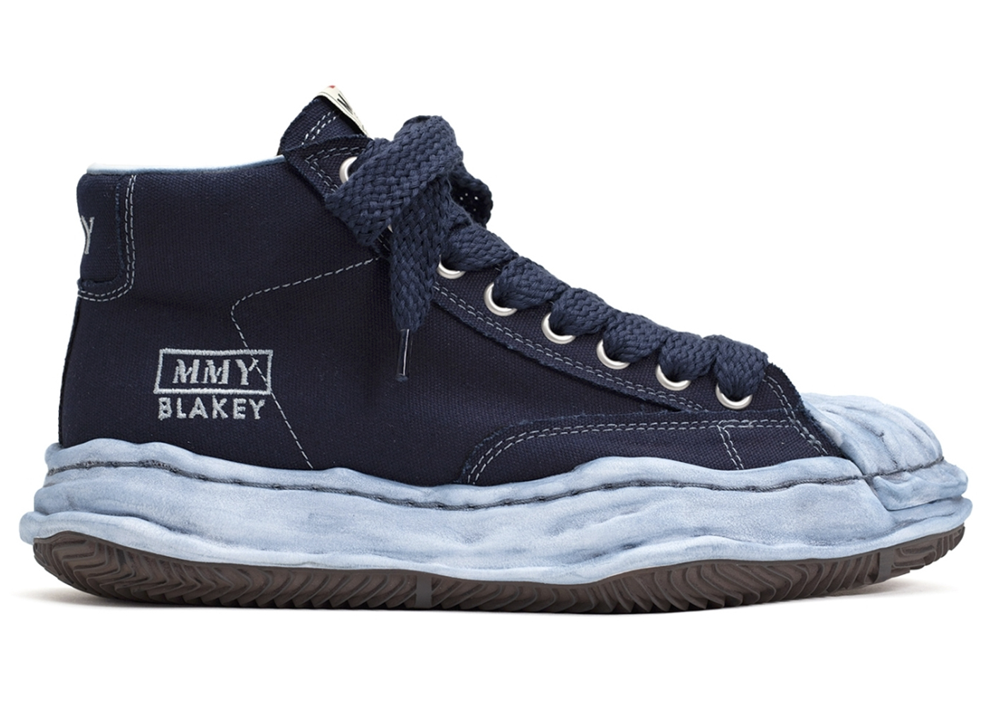 Maison Mihara Yasuhiro Blakey OD OG Sole Canvas High Navy - vstockx