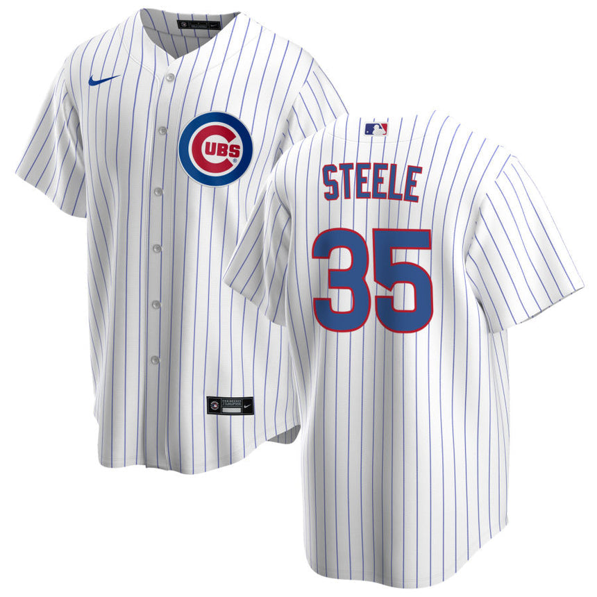 Men's Justin Steele Chicago Cubs Premium Twill White Home Replica Jersey - vstockx